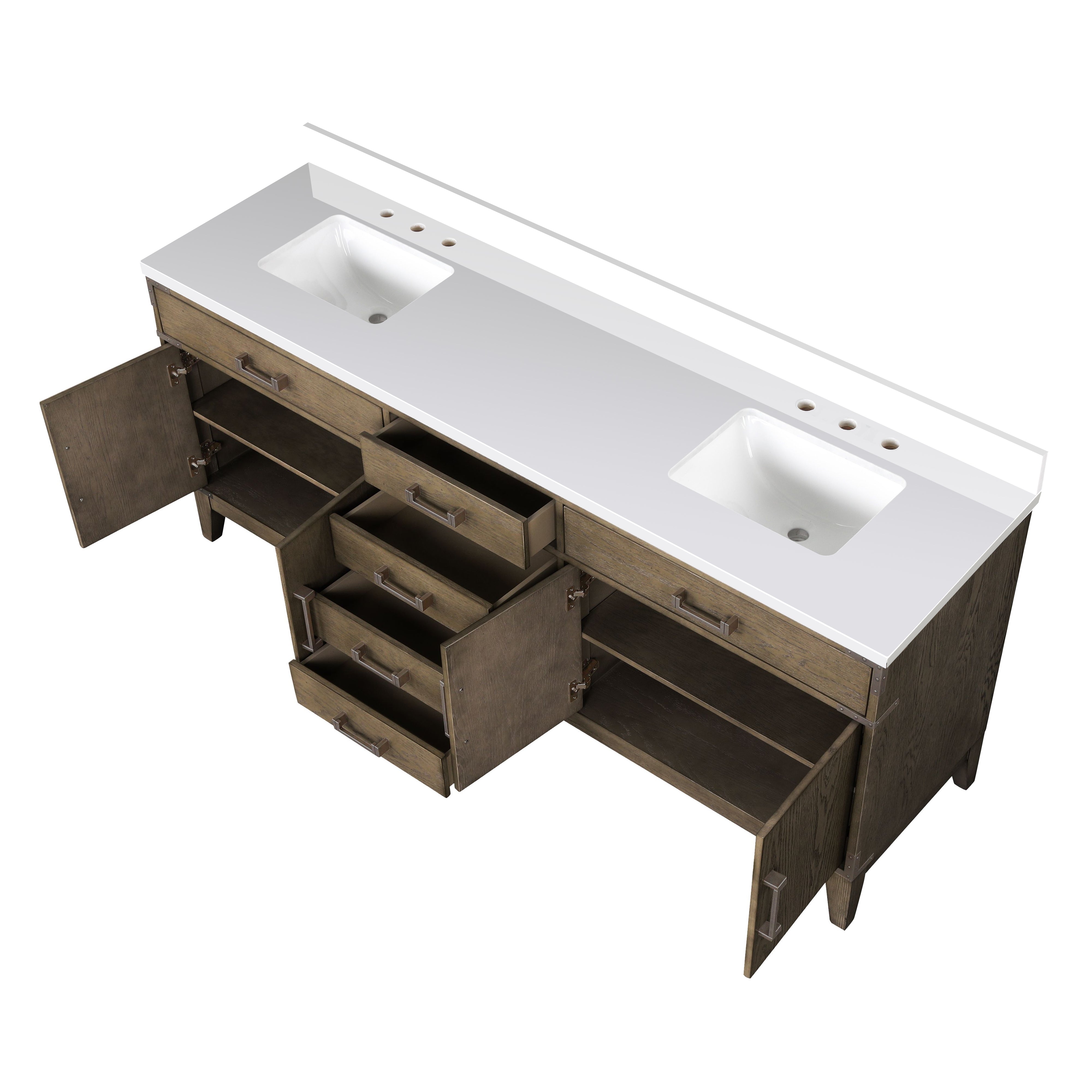 Laurel 80 in W x 22 in D Grey Oak Double Bath Vanity