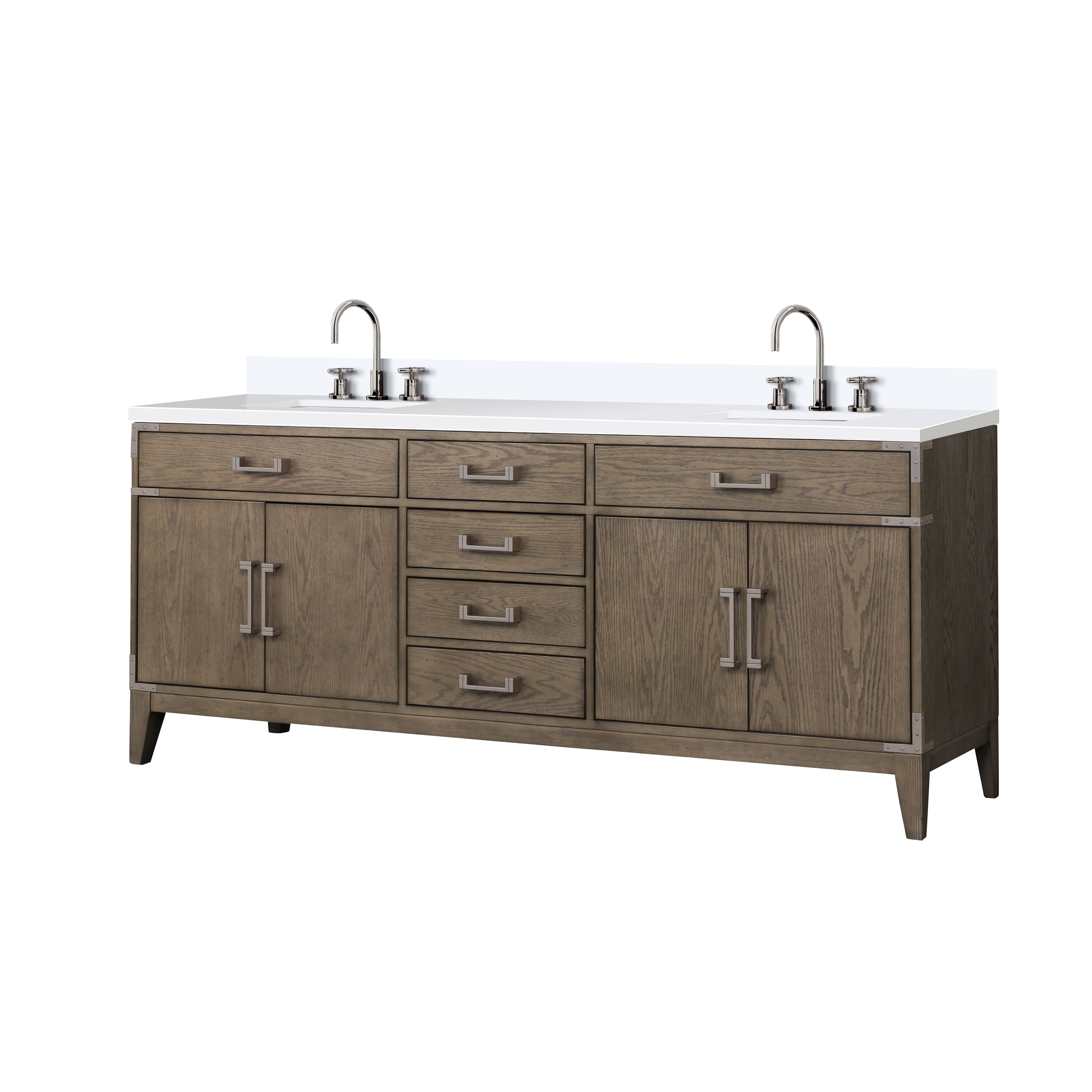Laurel 80 in W x 22 in D Grey Oak Double Bath Vanity
