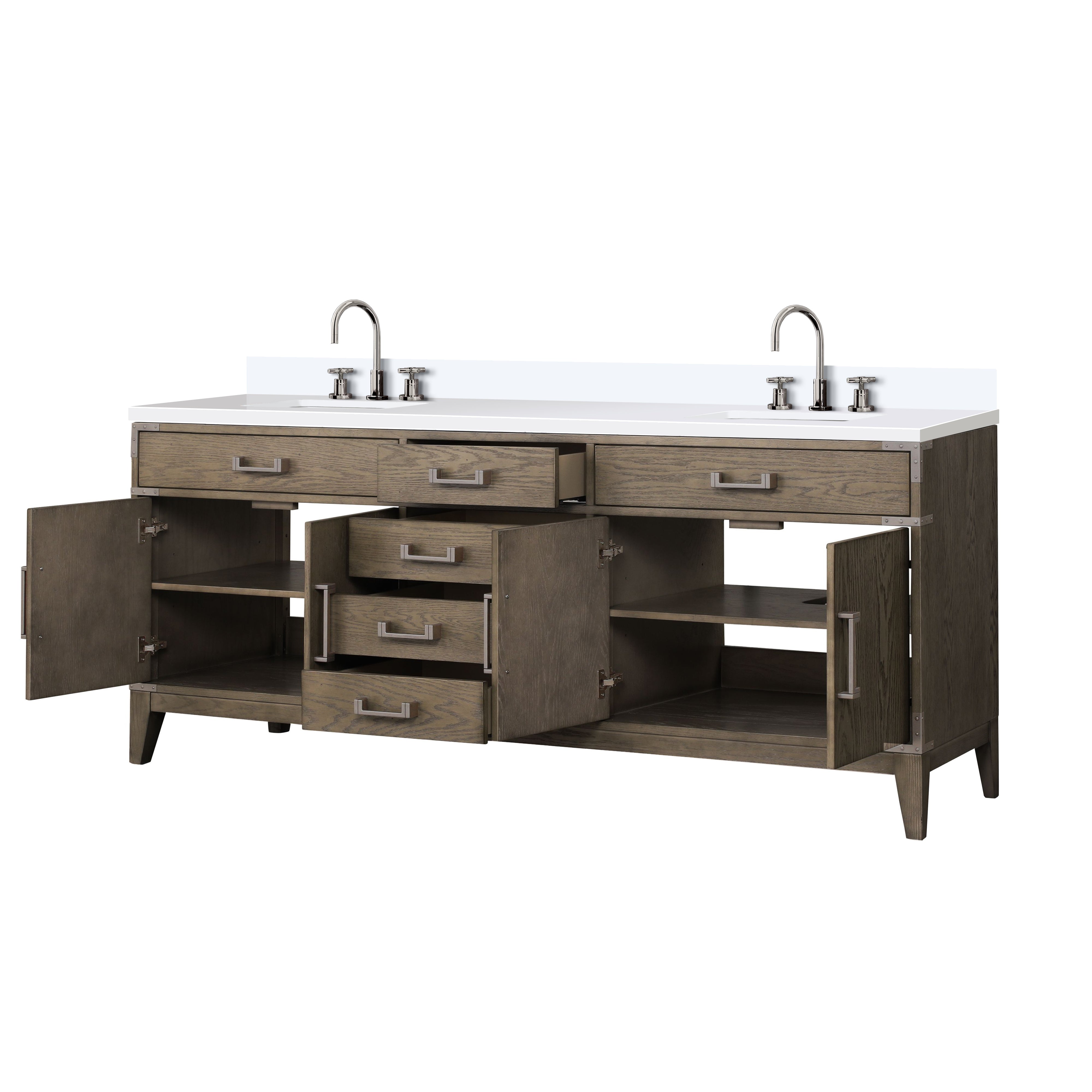 Laurel 80 in W x 22 in D Grey Oak Double Bath Vanity