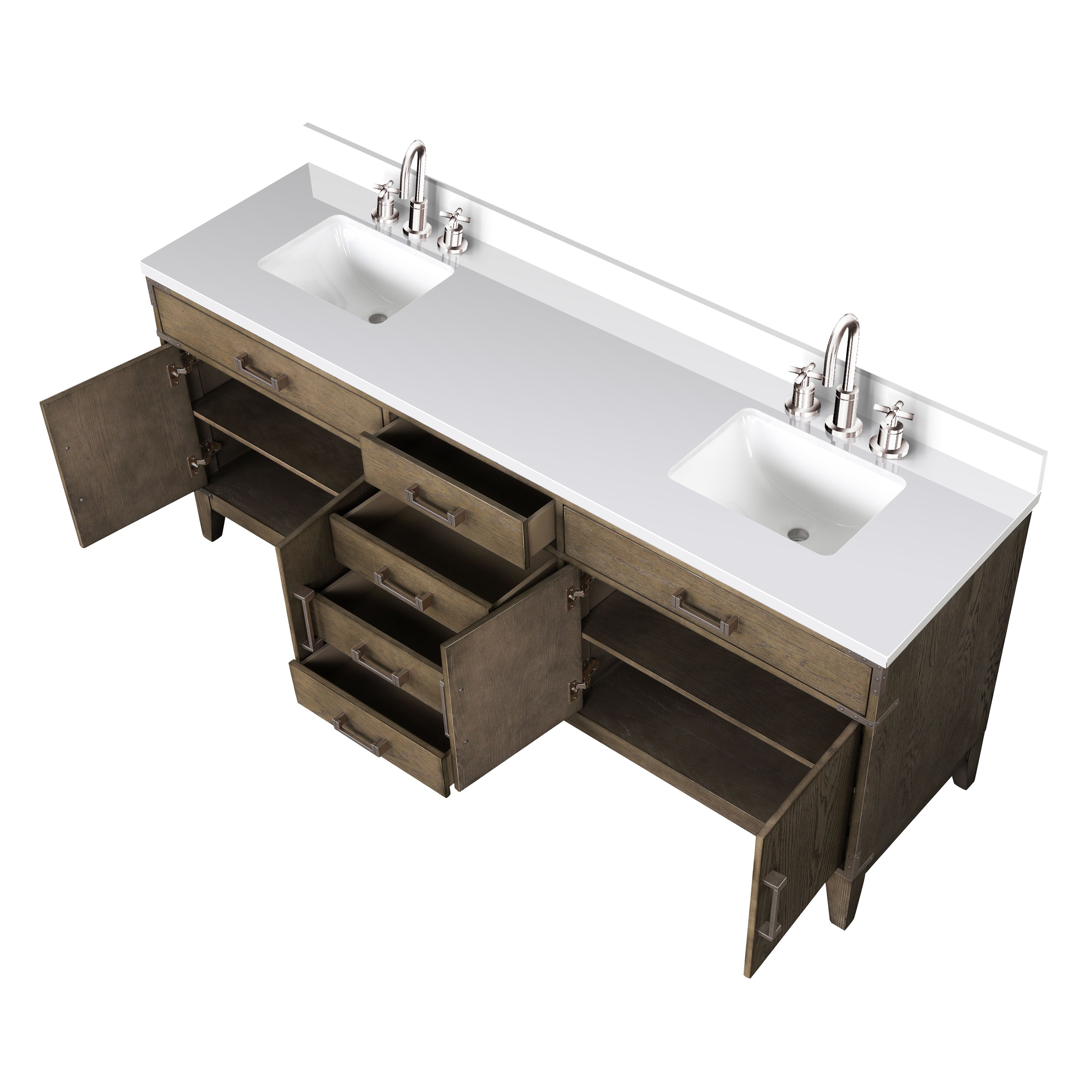 Laurel 80 in W x 22 in D Grey Oak Double Bath Vanity