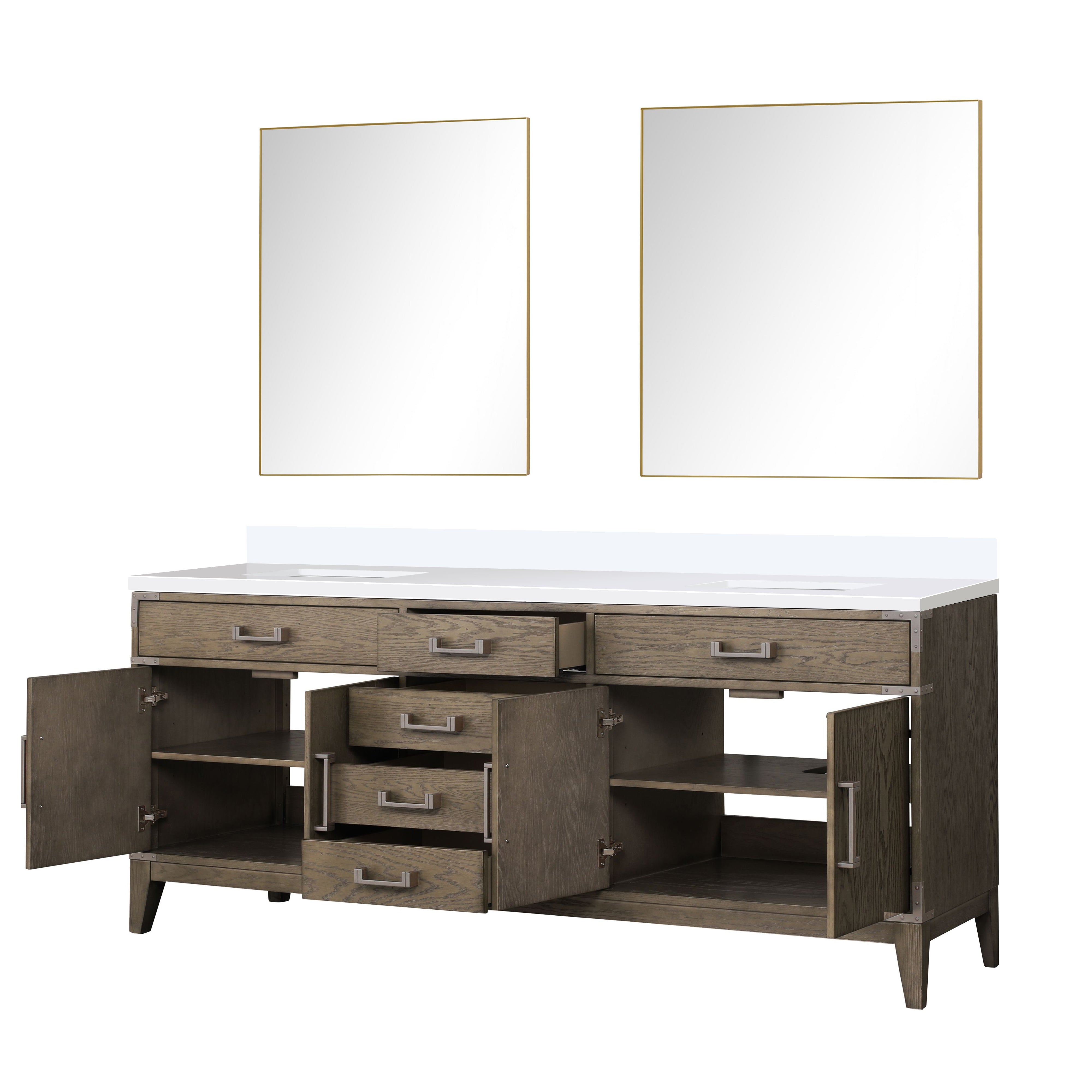 Laurel 80 in W x 22 in D Grey Oak Double Bath Vanity