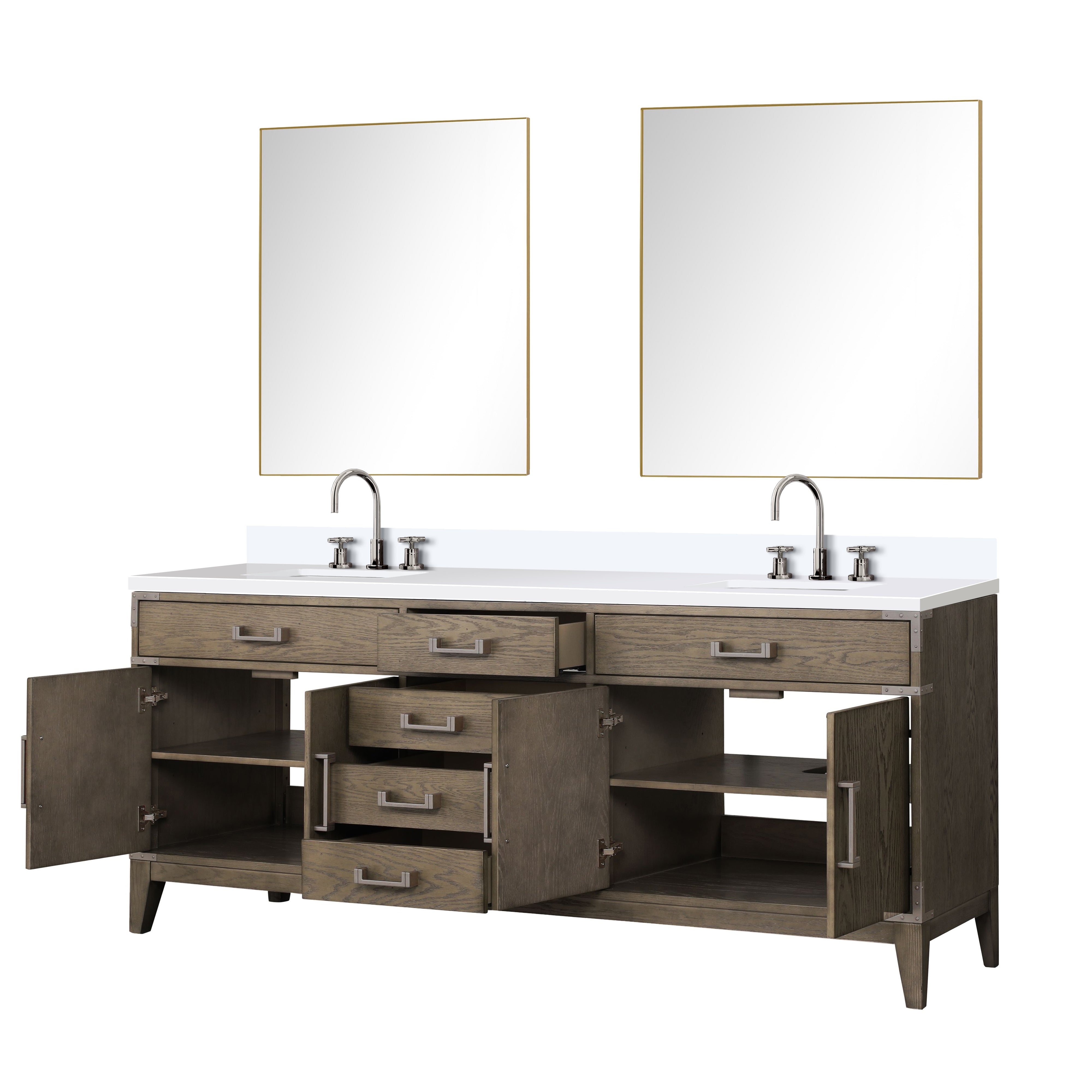 Laurel 80 in W x 22 in D Grey Oak Double Bath Vanity