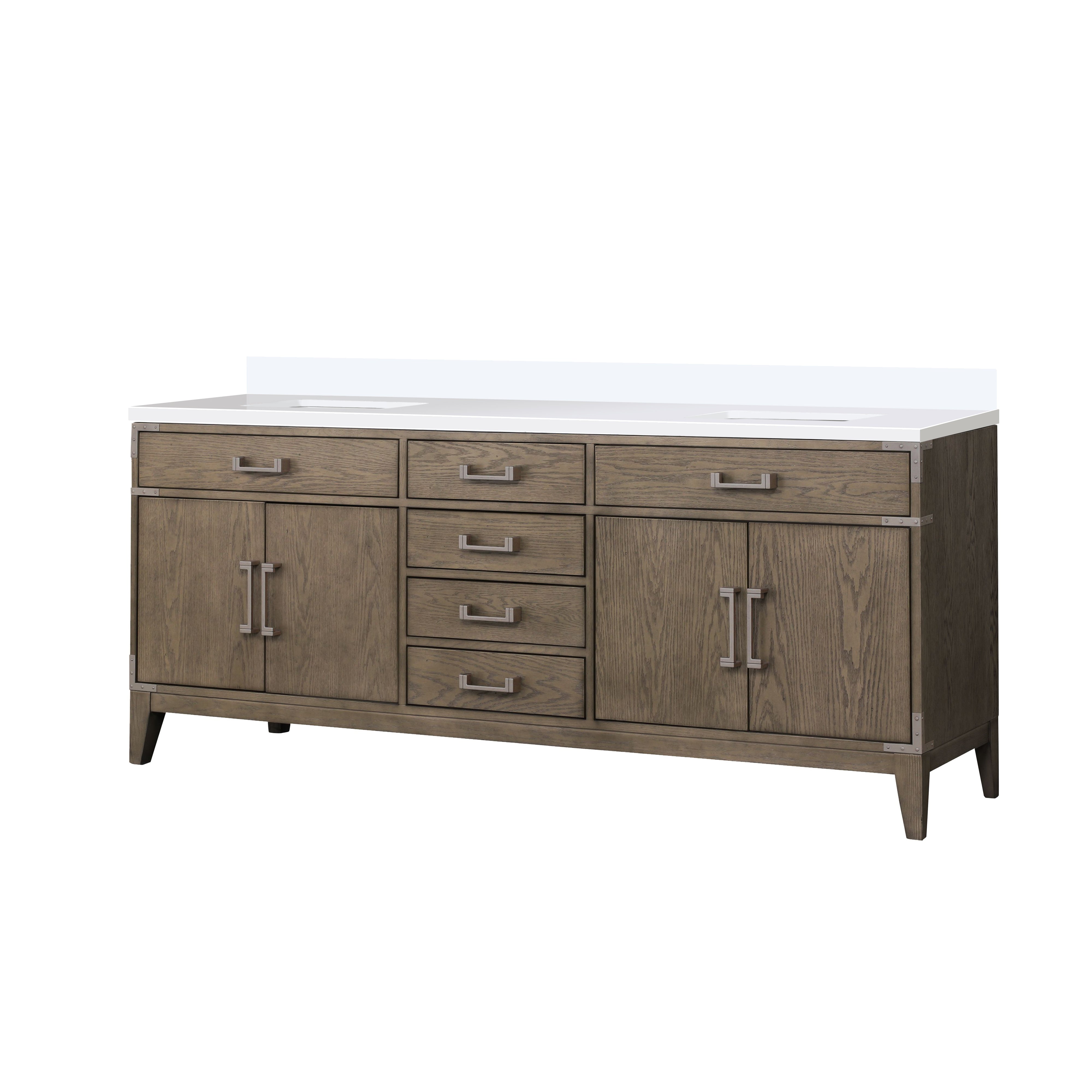 Laurel 80 in W x 22 in D Grey Oak Double Bath Vanity