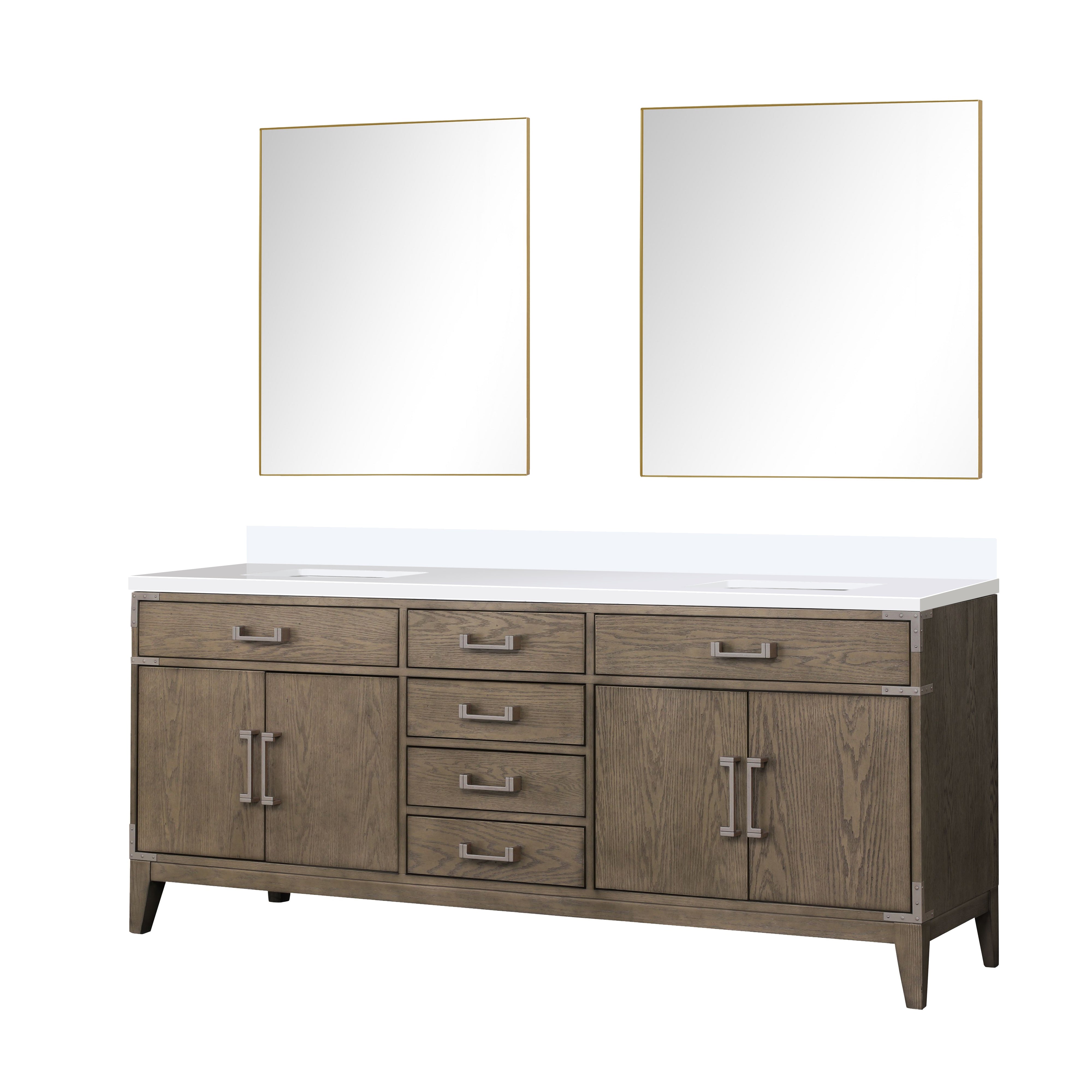 Laurel 80 in W x 22 in D Grey Oak Double Bath Vanity