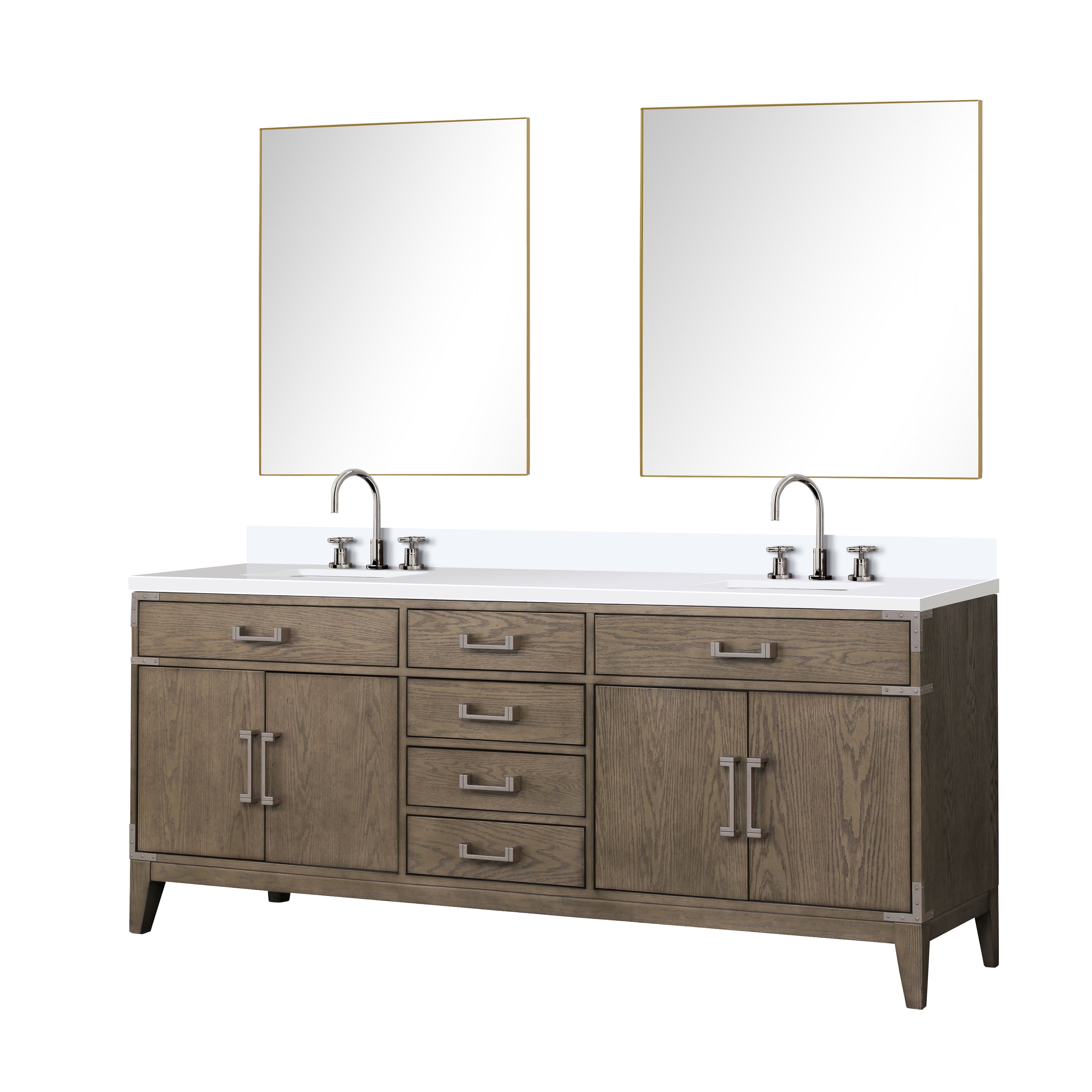 Laurel 80 in W x 22 in D Grey Oak Double Bath Vanity