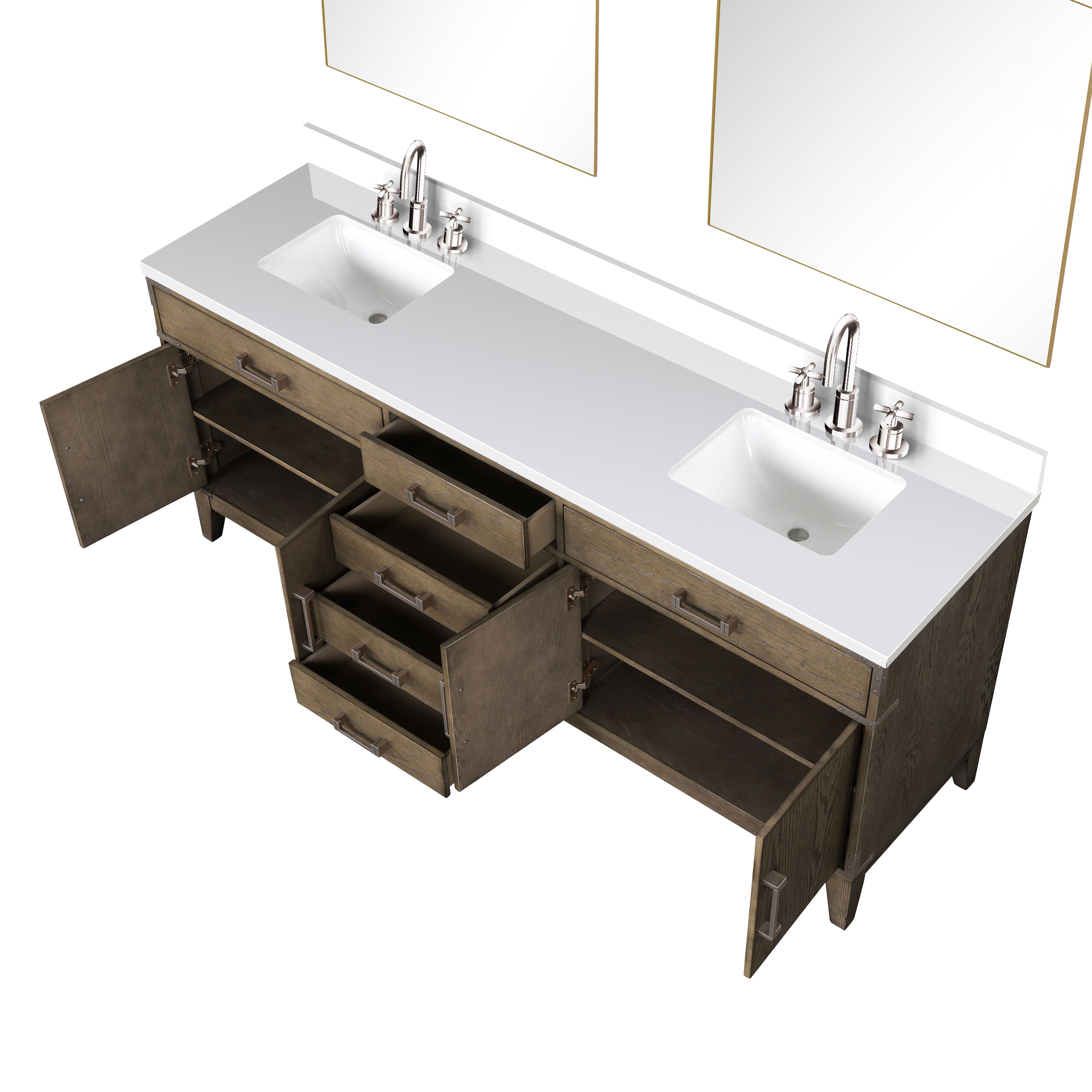 Laurel 80 in W x 22 in D Grey Oak Double Bath Vanity
