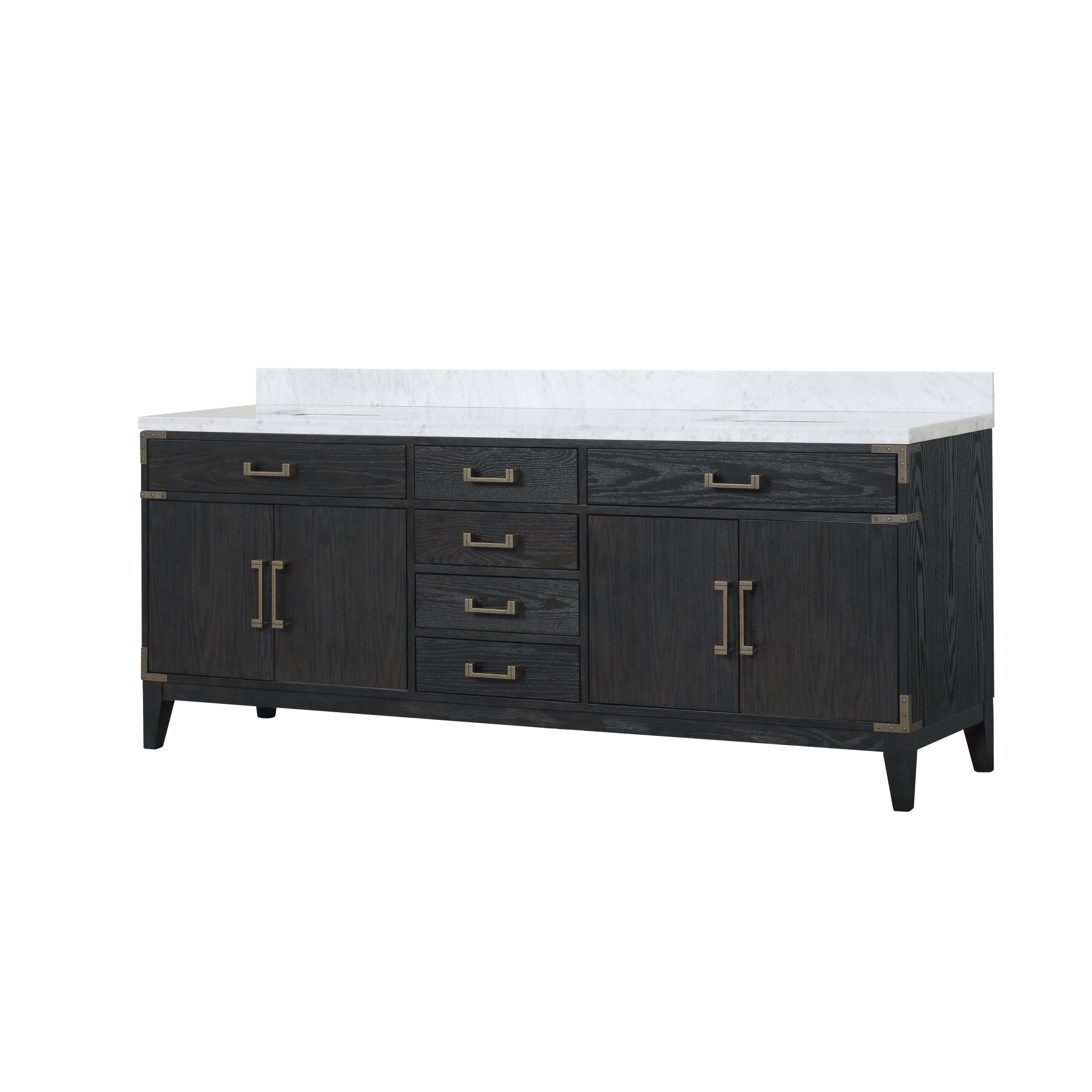 Laurel 84 in W x 22 in D Black Oak Double Bath Vanity