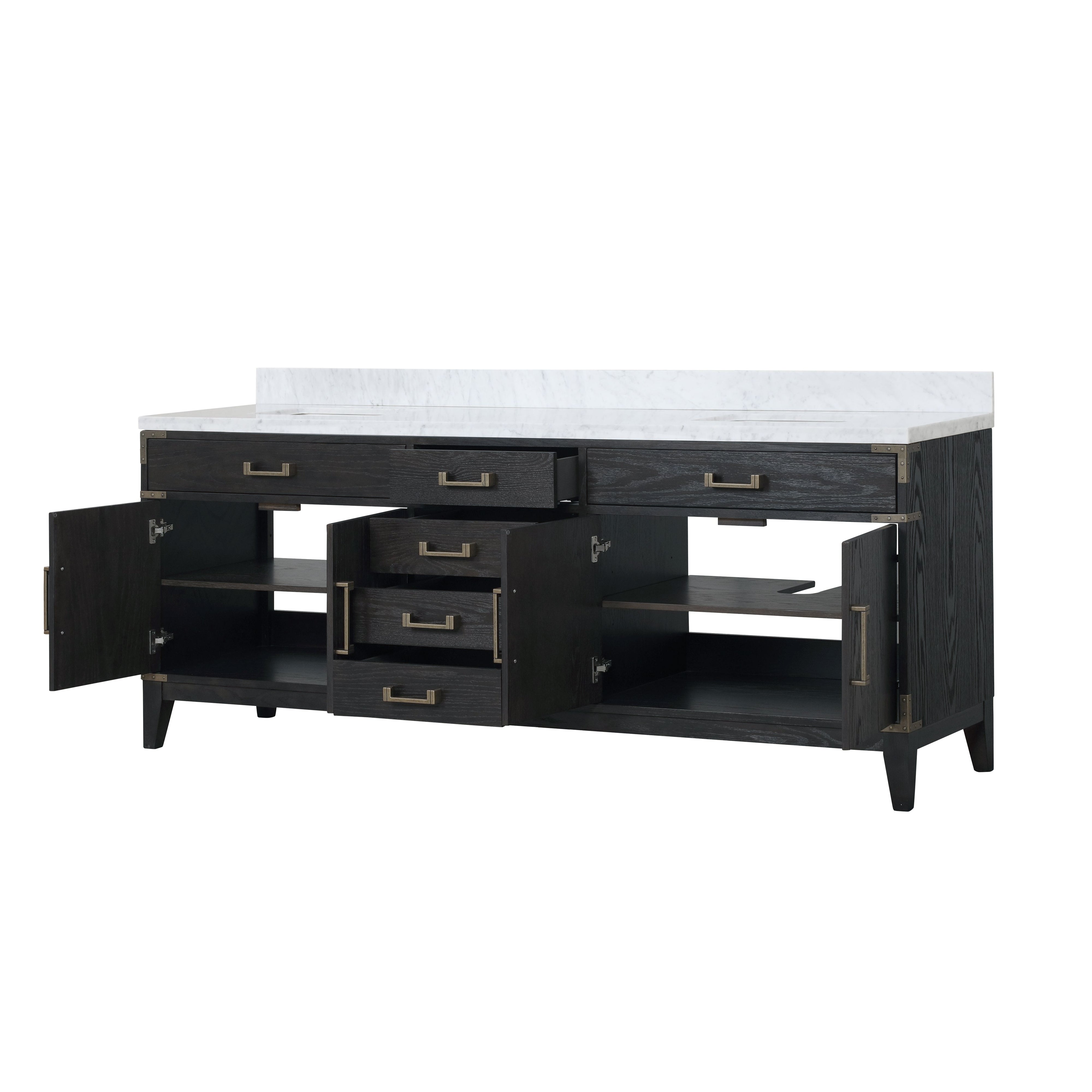 Laurel 84 in W x 22 in D Black Oak Double Bath Vanity