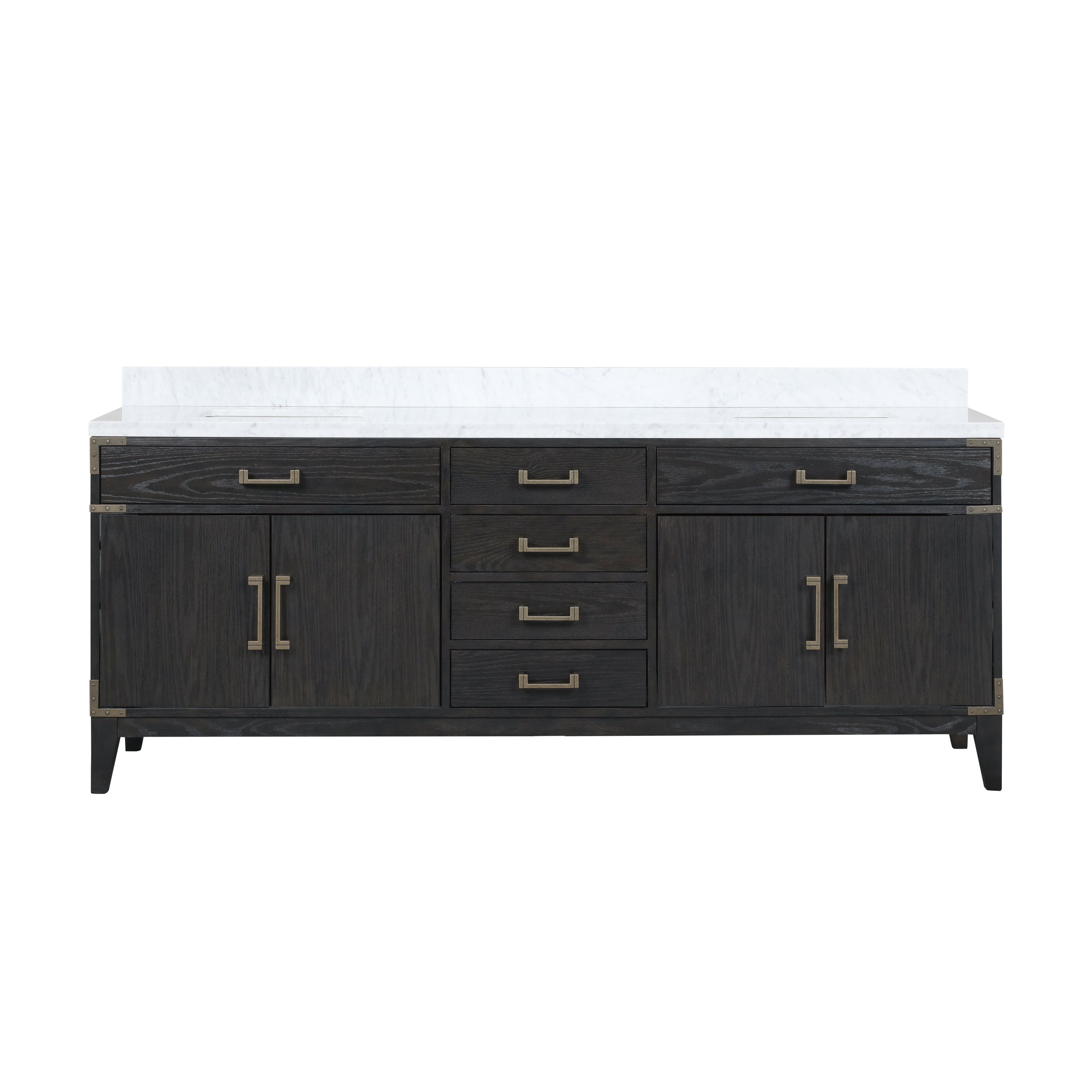 Laurel 84 in W x 22 in D Black Oak Double Bath Vanity