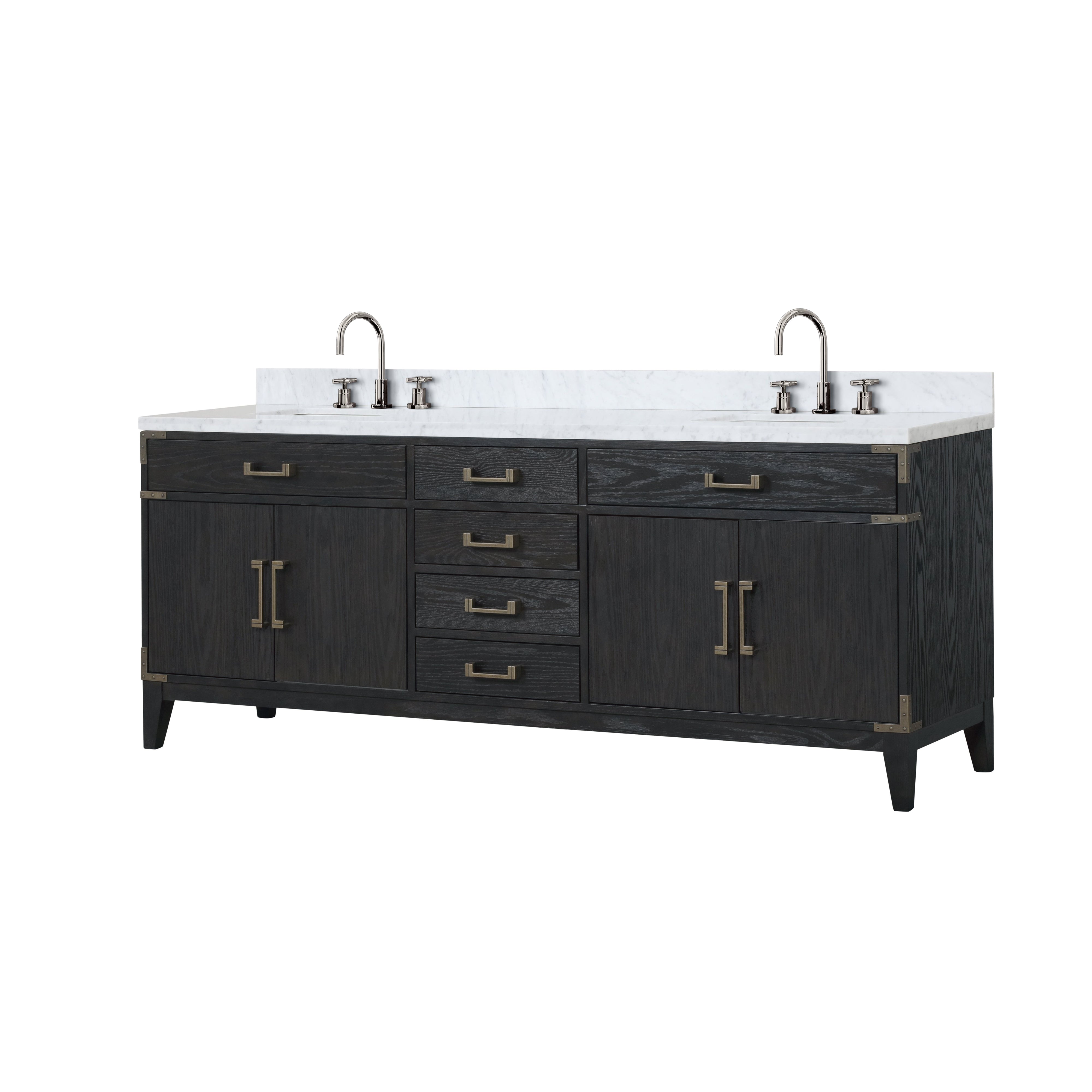 Laurel 84 in W x 22 in D Black Oak Double Bath Vanity