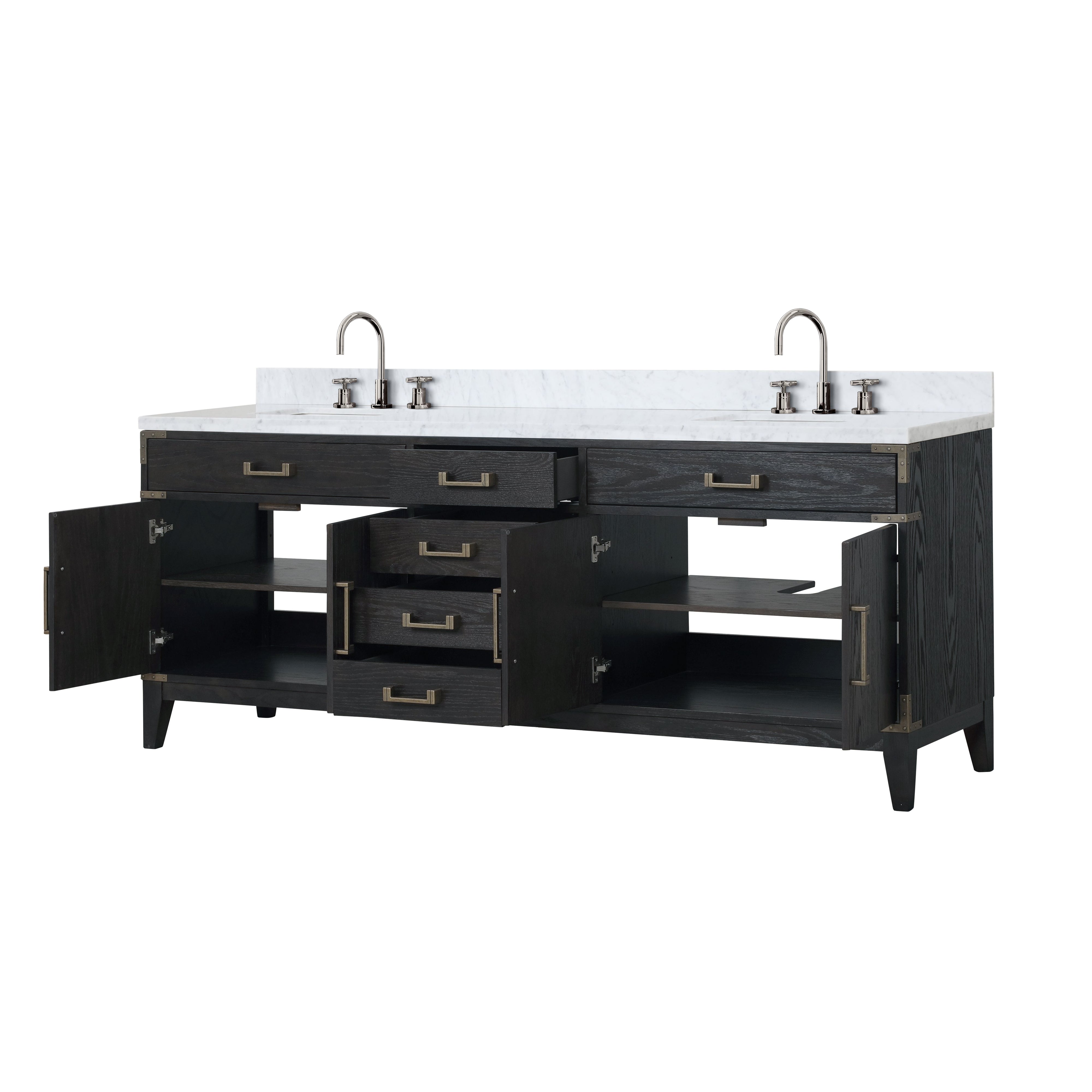 Laurel 84 in W x 22 in D Black Oak Double Bath Vanity