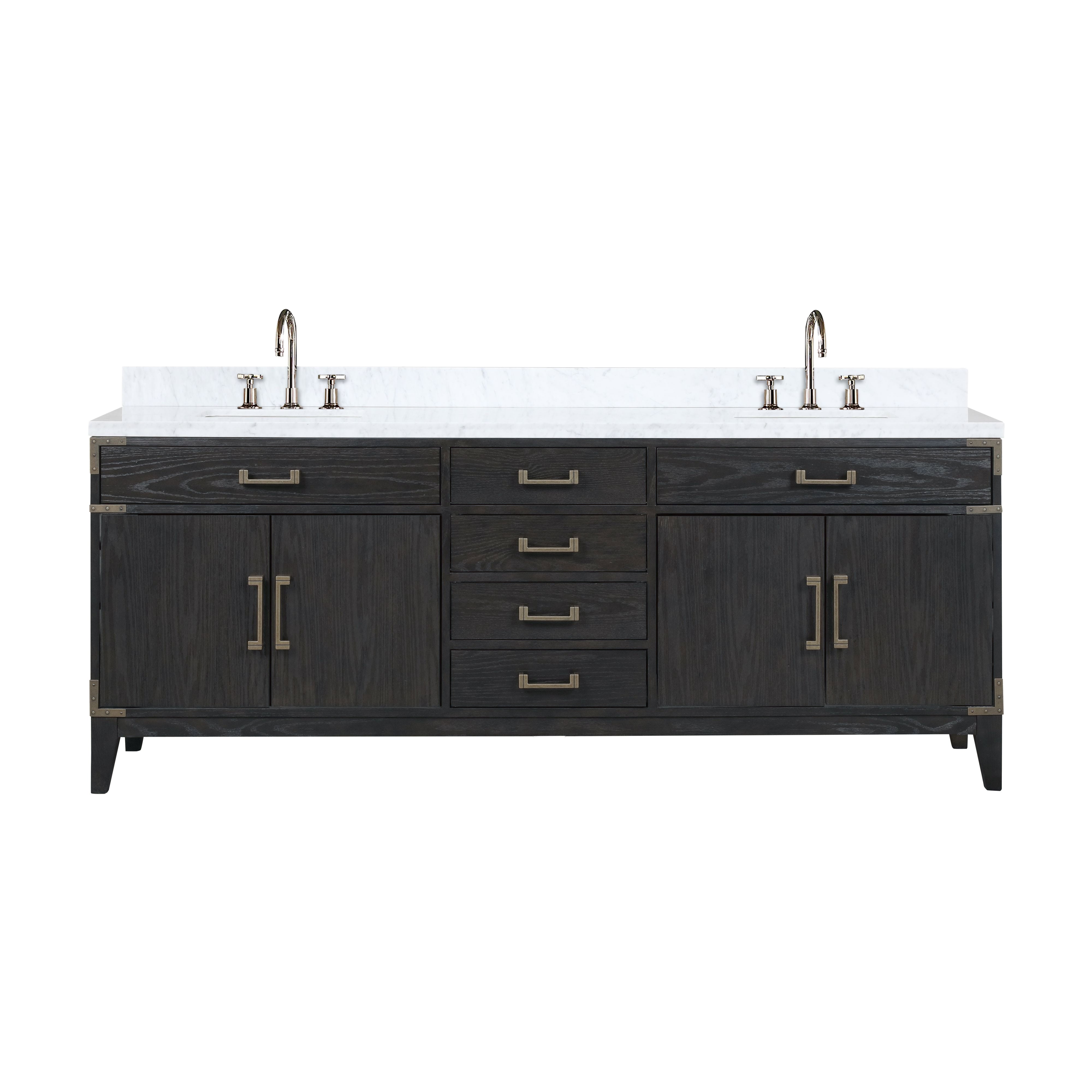 Laurel 84 in W x 22 in D Black Oak Double Bath Vanity