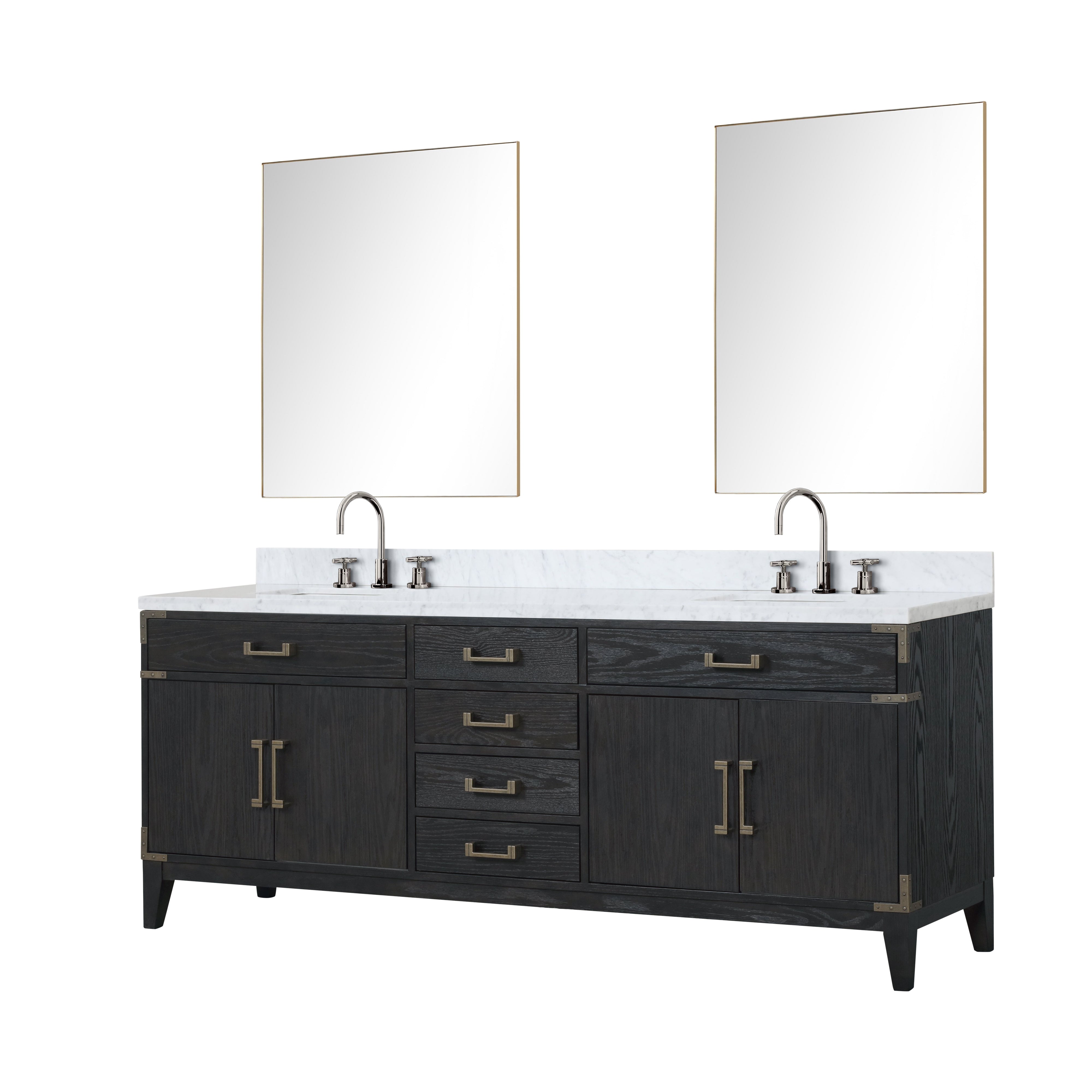 Laurel 84 in W x 22 in D Black Oak Double Bath Vanity