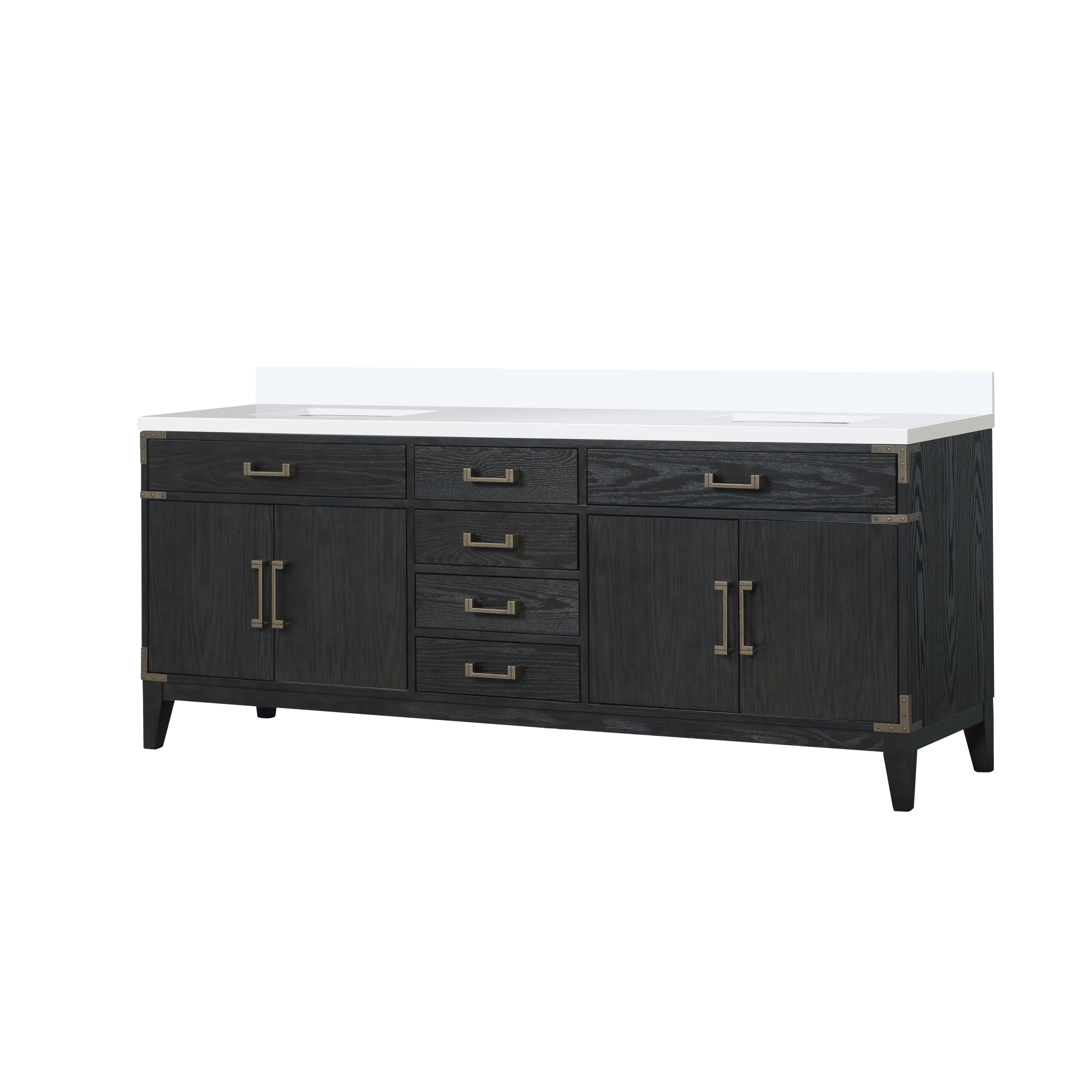 Laurel 84 in W x 22 in D Black Oak Double Bath Vanity