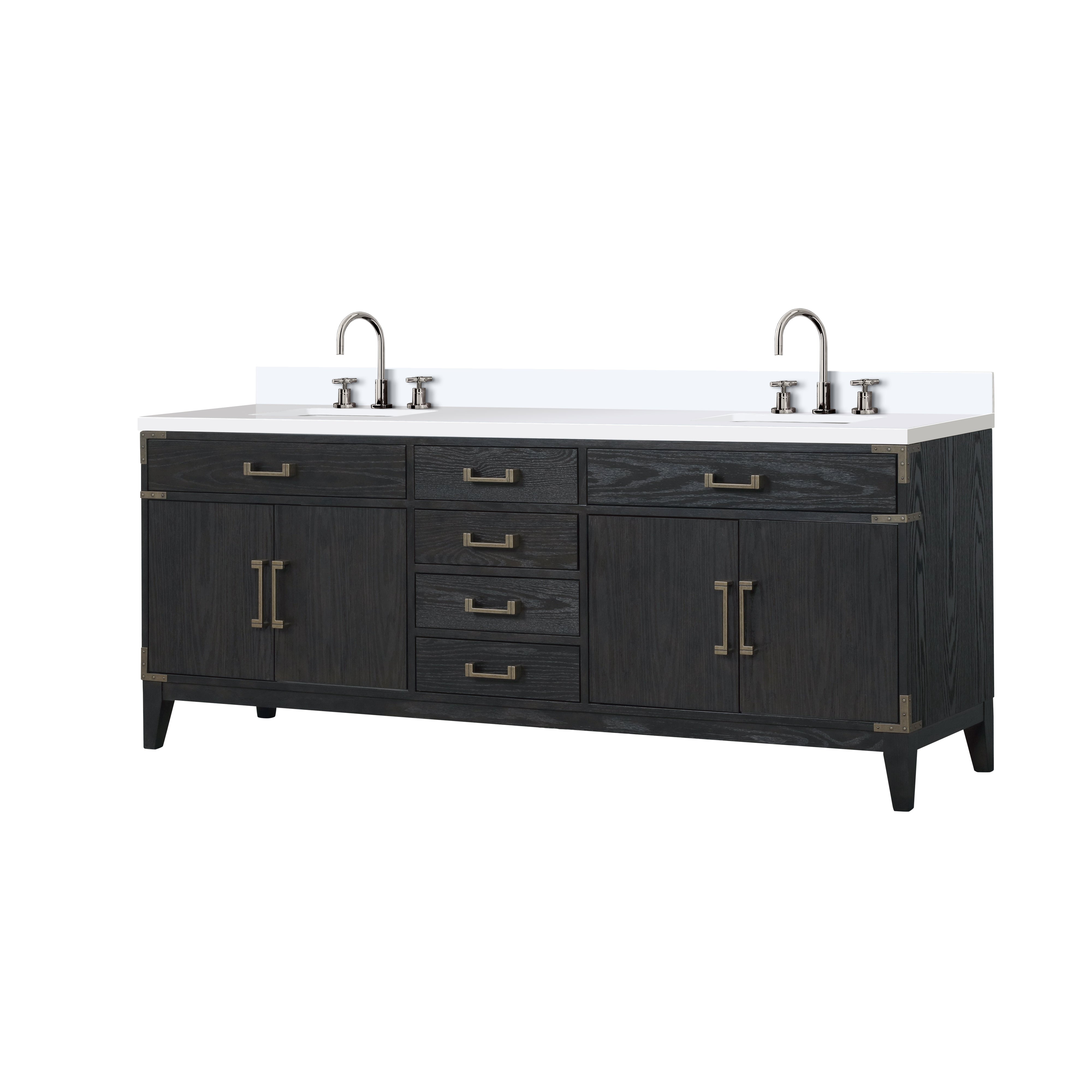 Laurel 84 in W x 22 in D Black Oak Double Bath Vanity
