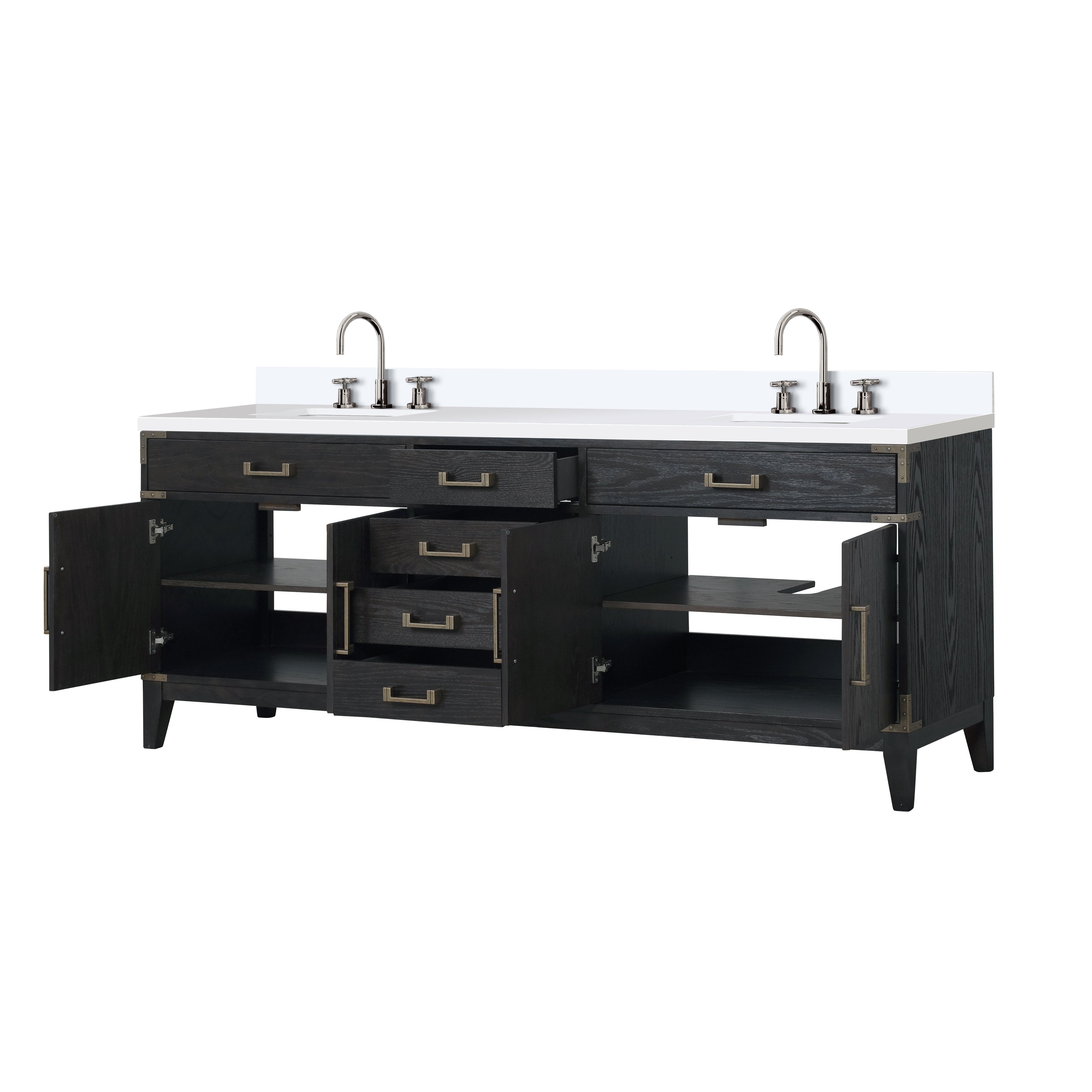 Laurel 84 in W x 22 in D Black Oak Double Bath Vanity