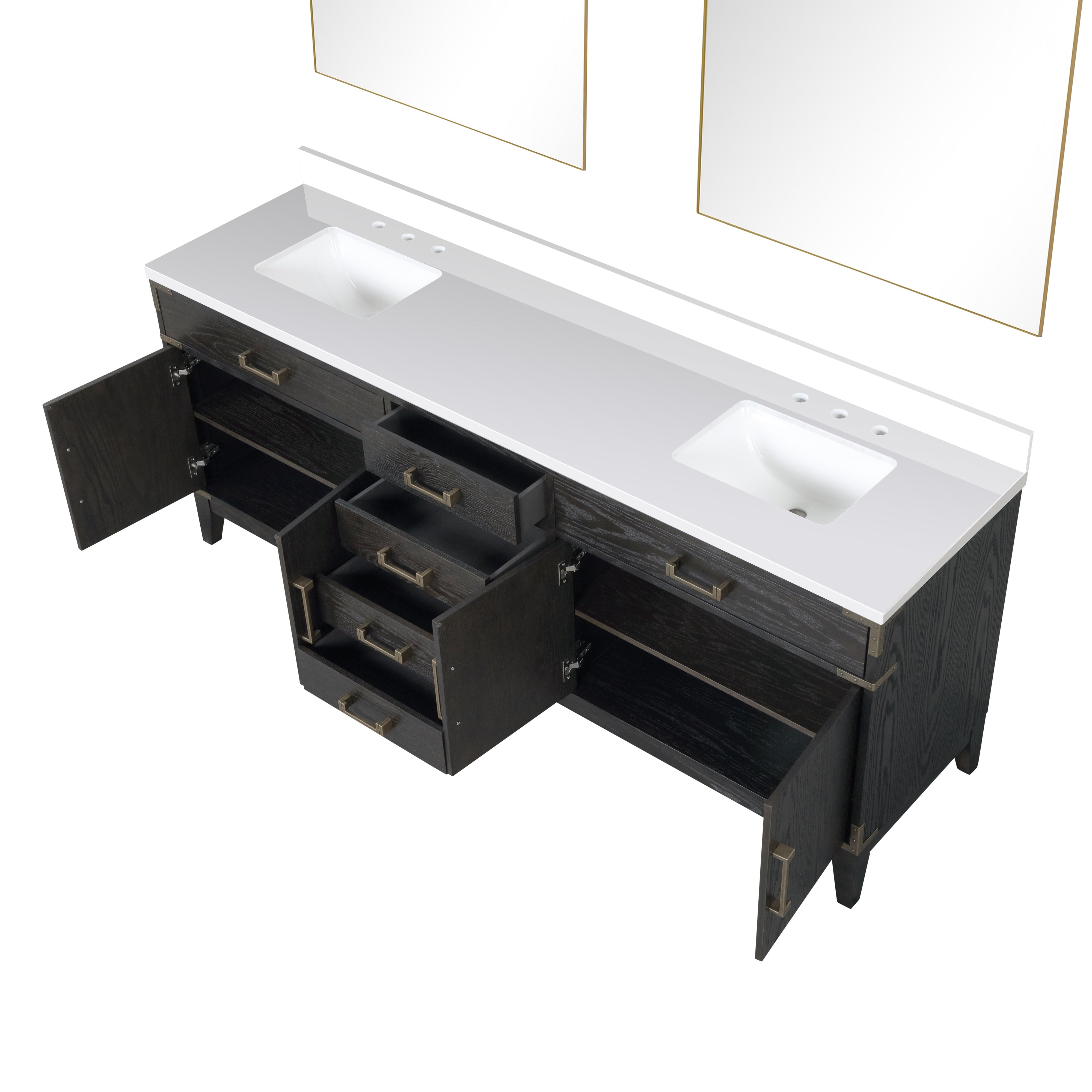 Laurel 84 in W x 22 in D Black Oak Double Bath Vanity