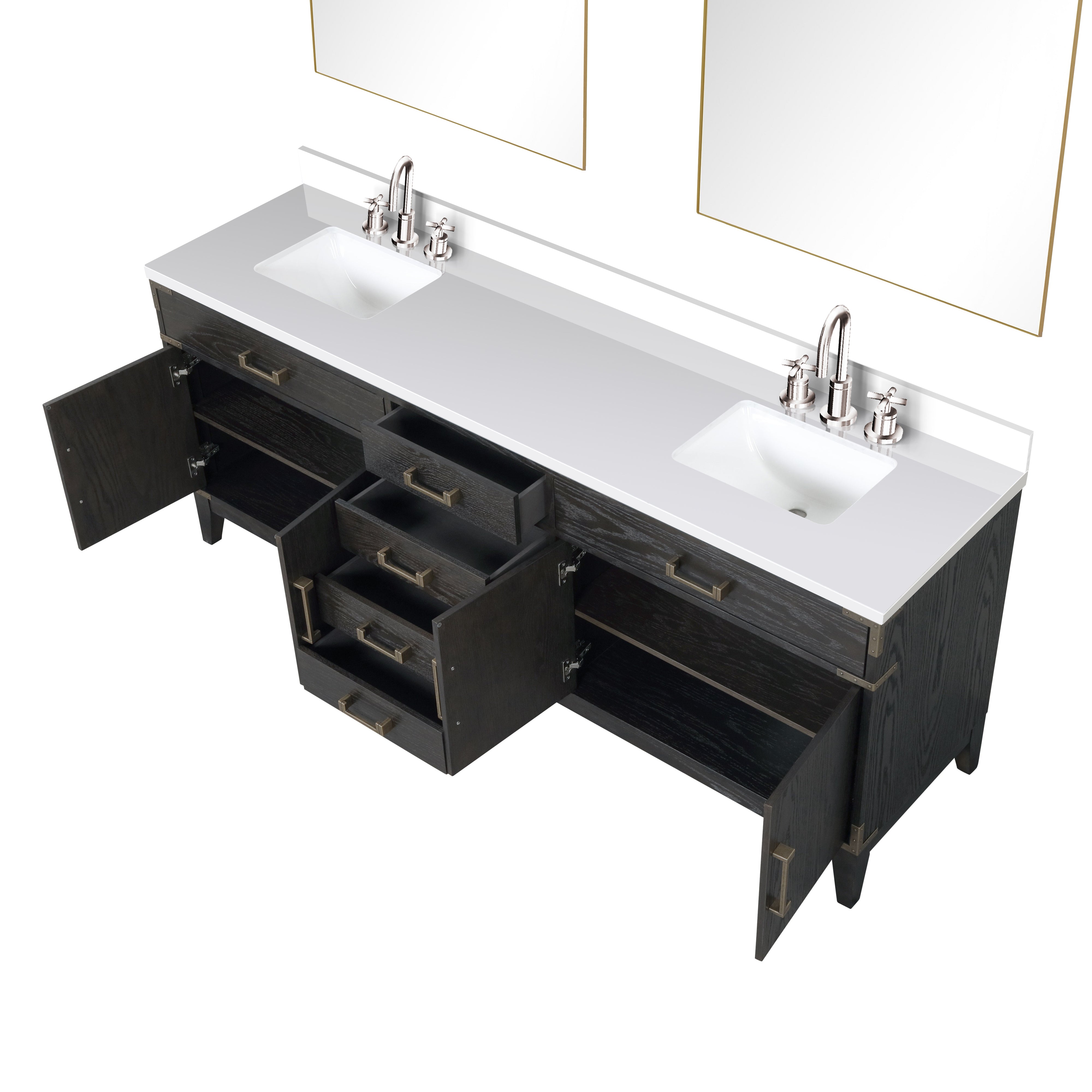 Laurel 84 in W x 22 in D Black Oak Double Bath Vanity