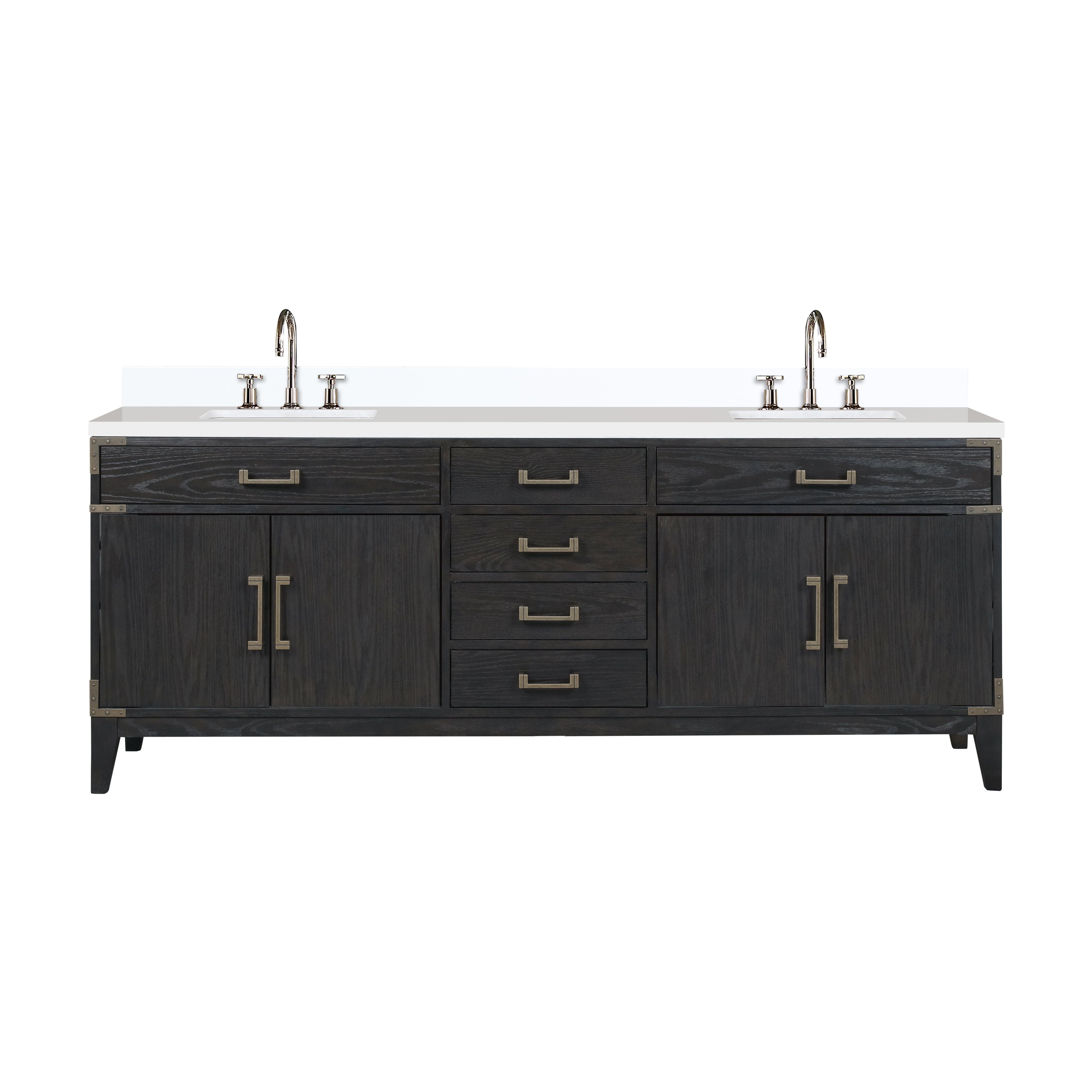 Laurel 84 in W x 22 in D Black Oak Double Bath Vanity