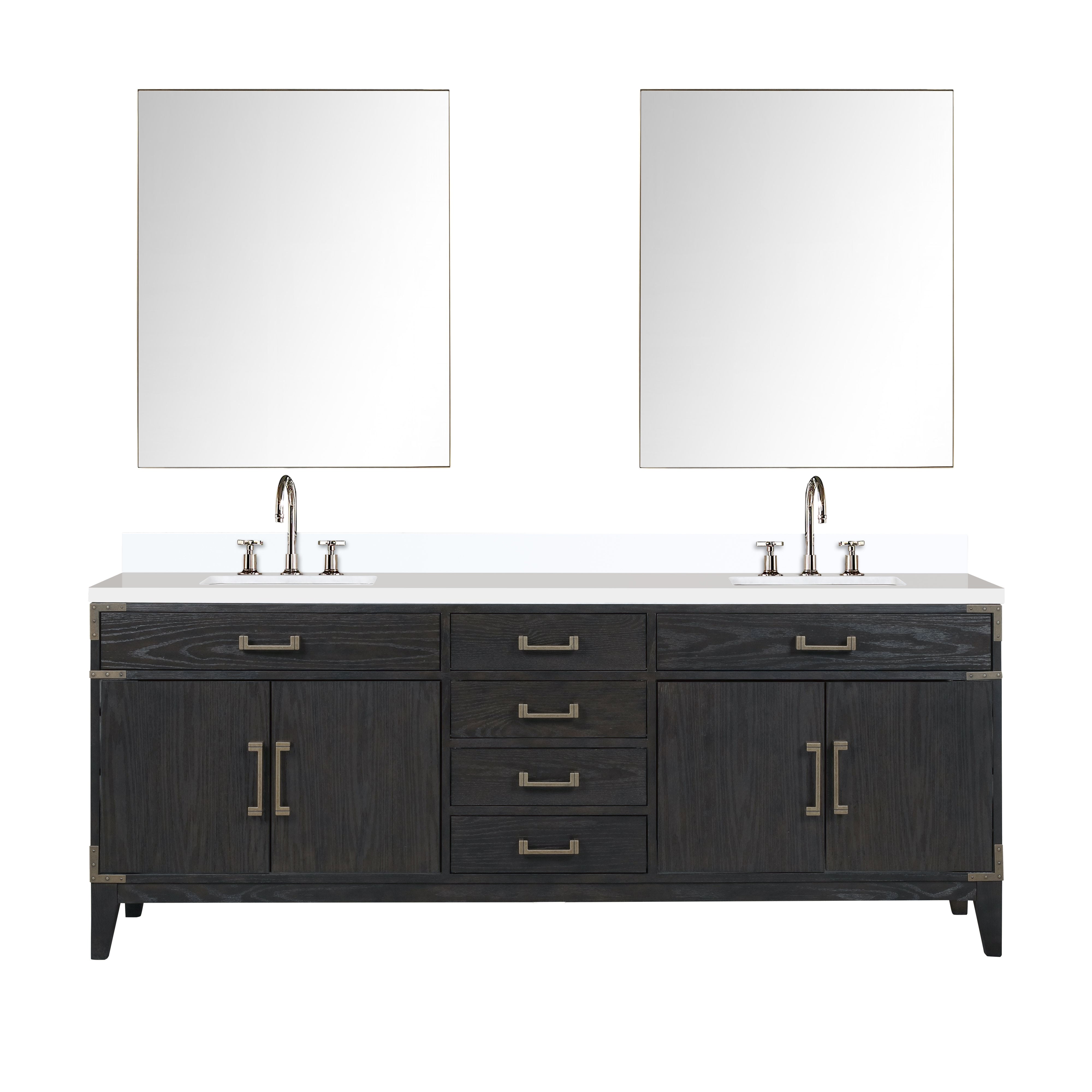 Laurel 84 in W x 22 in D Black Oak Double Bath Vanity