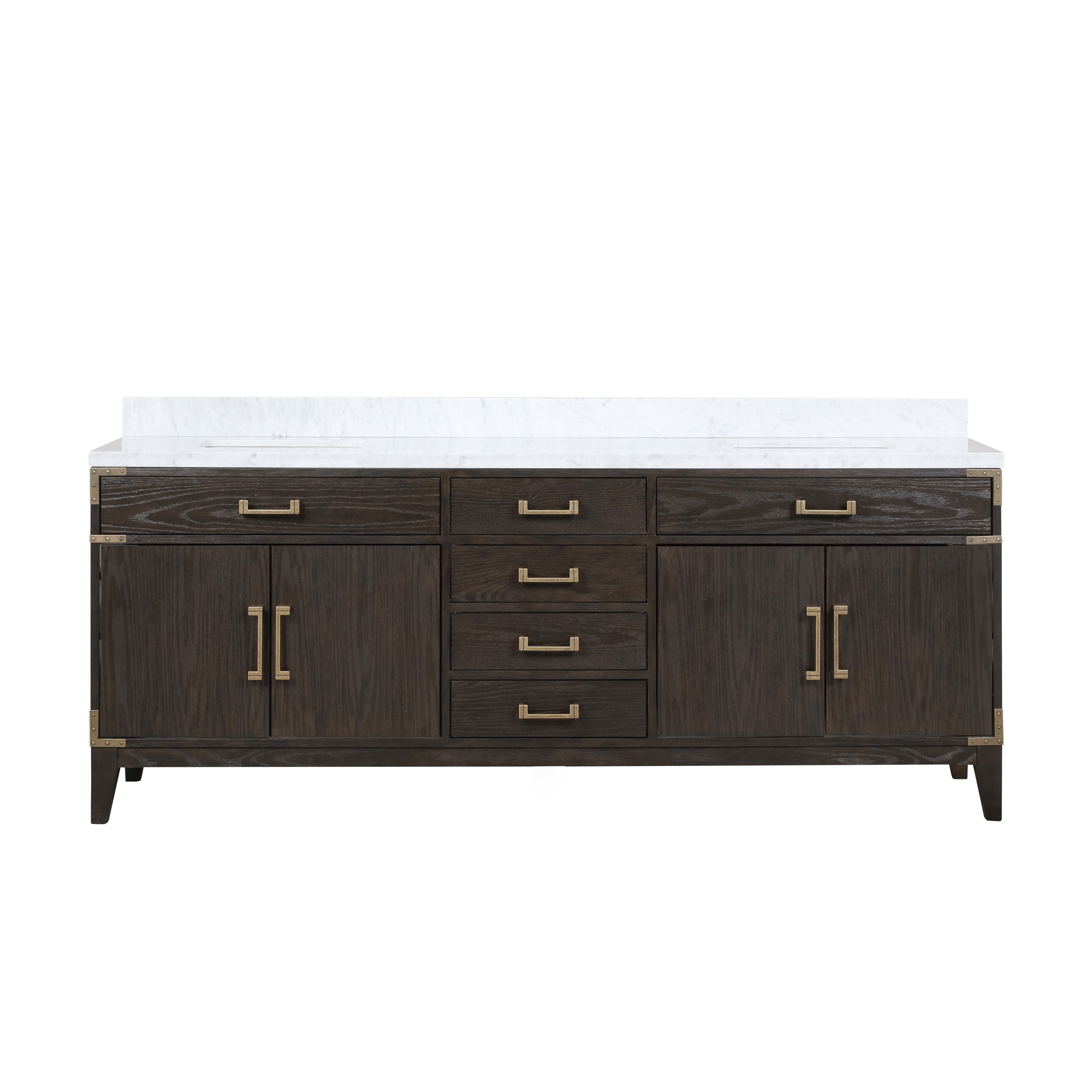 Laurel 84 in W x 22 in D Brown Oak Double Bath Vanity