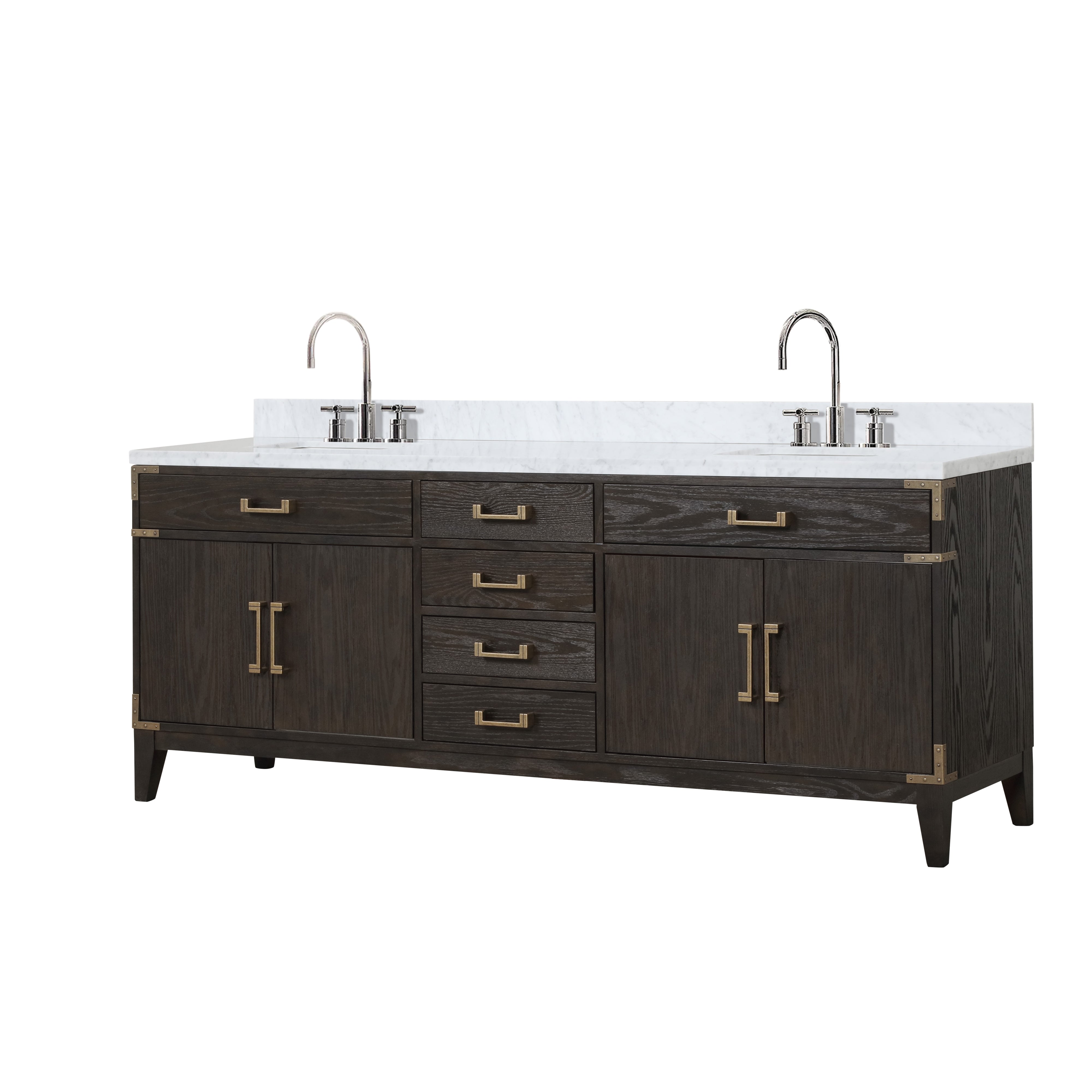 Laurel 84 in W x 22 in D Brown Oak Double Bath Vanity