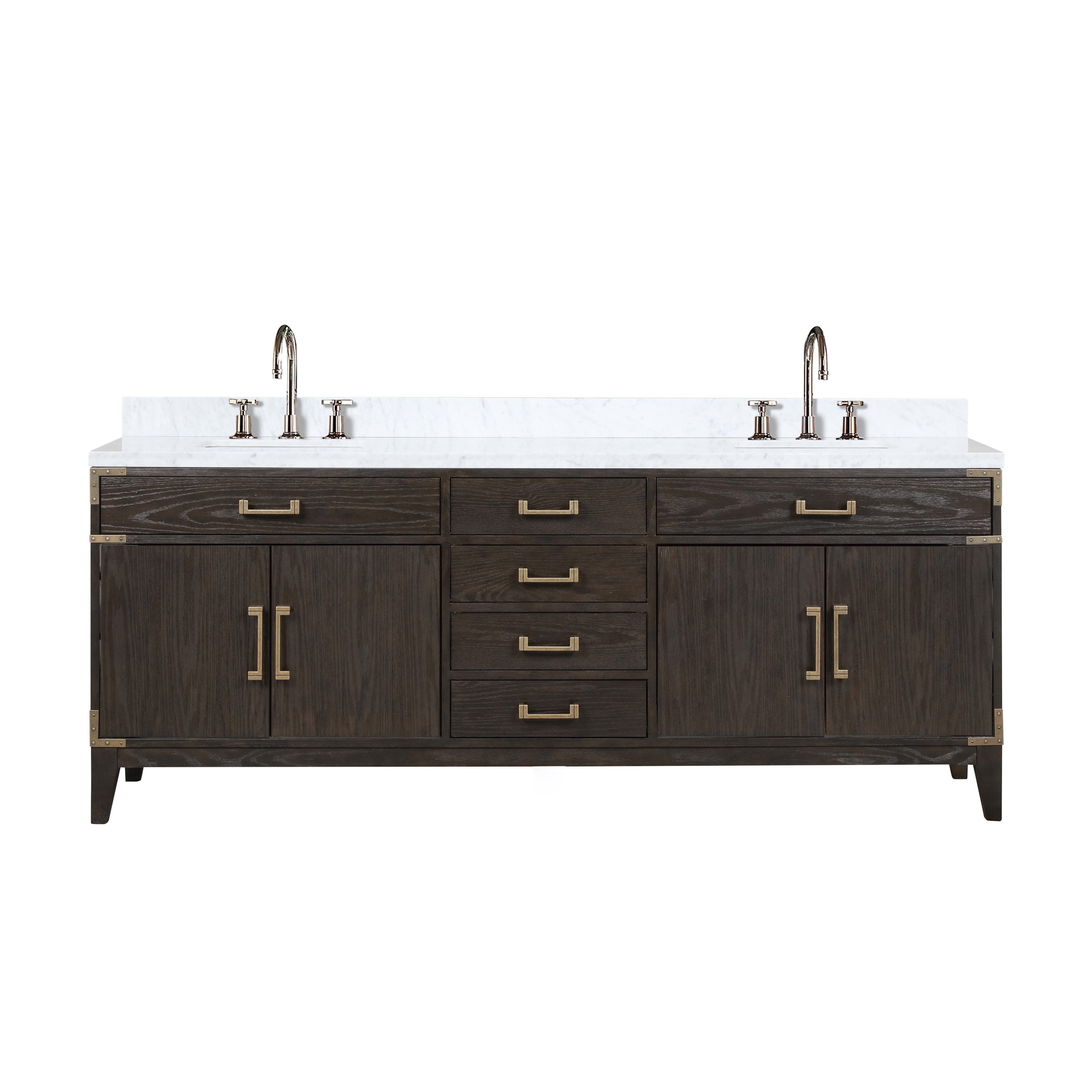 Laurel 84 in W x 22 in D Brown Oak Double Bath Vanity