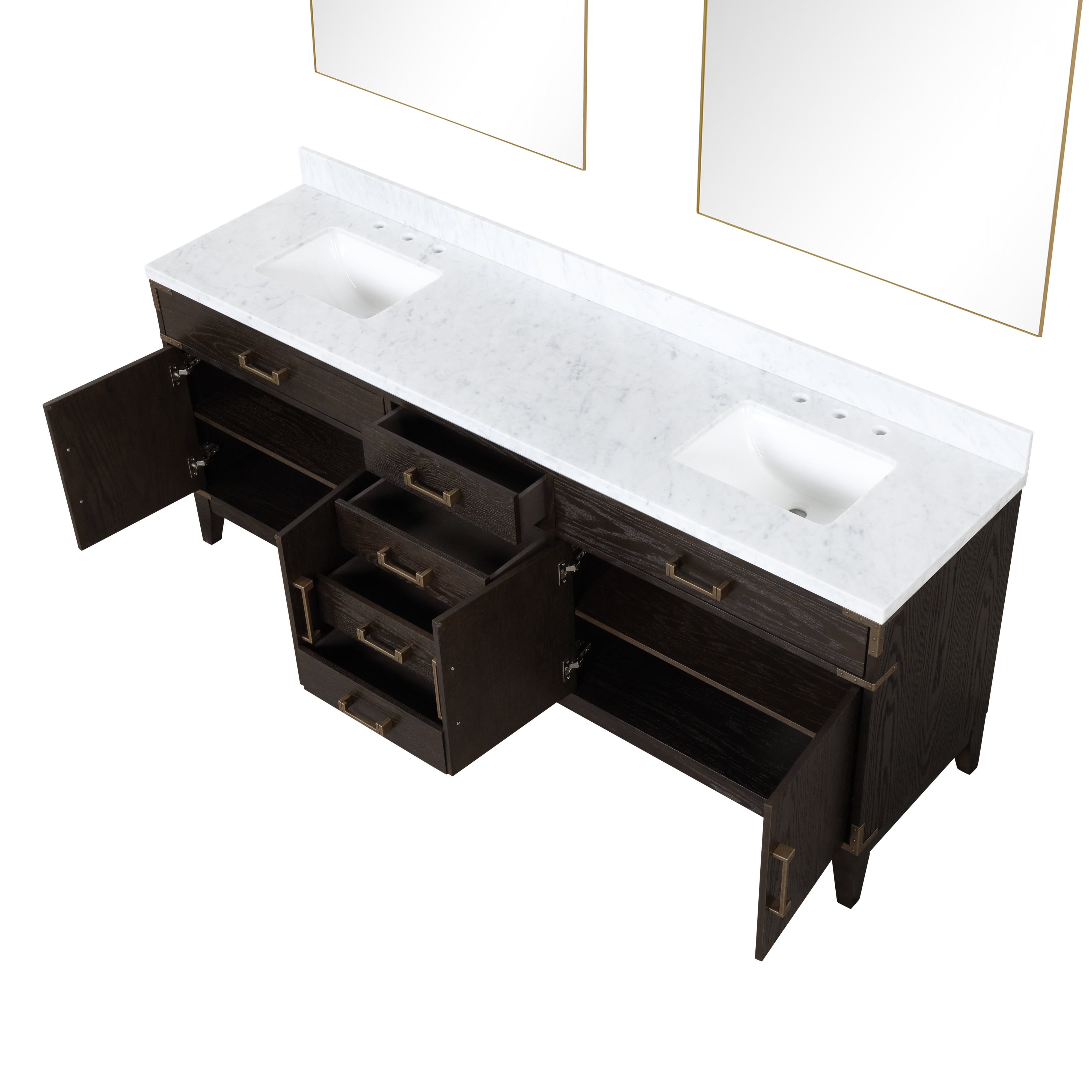 Laurel 84 in W x 22 in D Brown Oak Double Bath Vanity