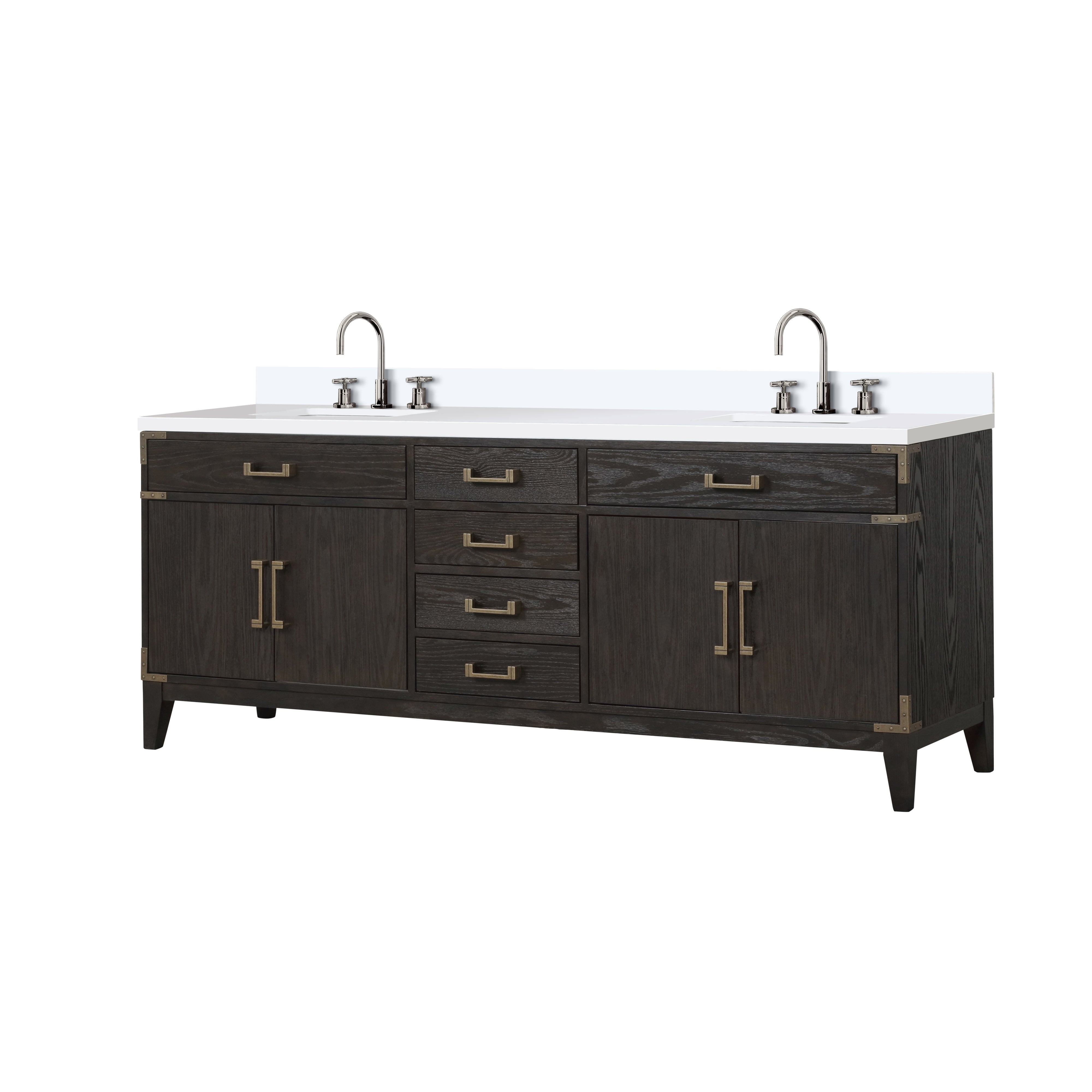 Laurel 84 in W x 22 in D Brown Oak Double Bath Vanity