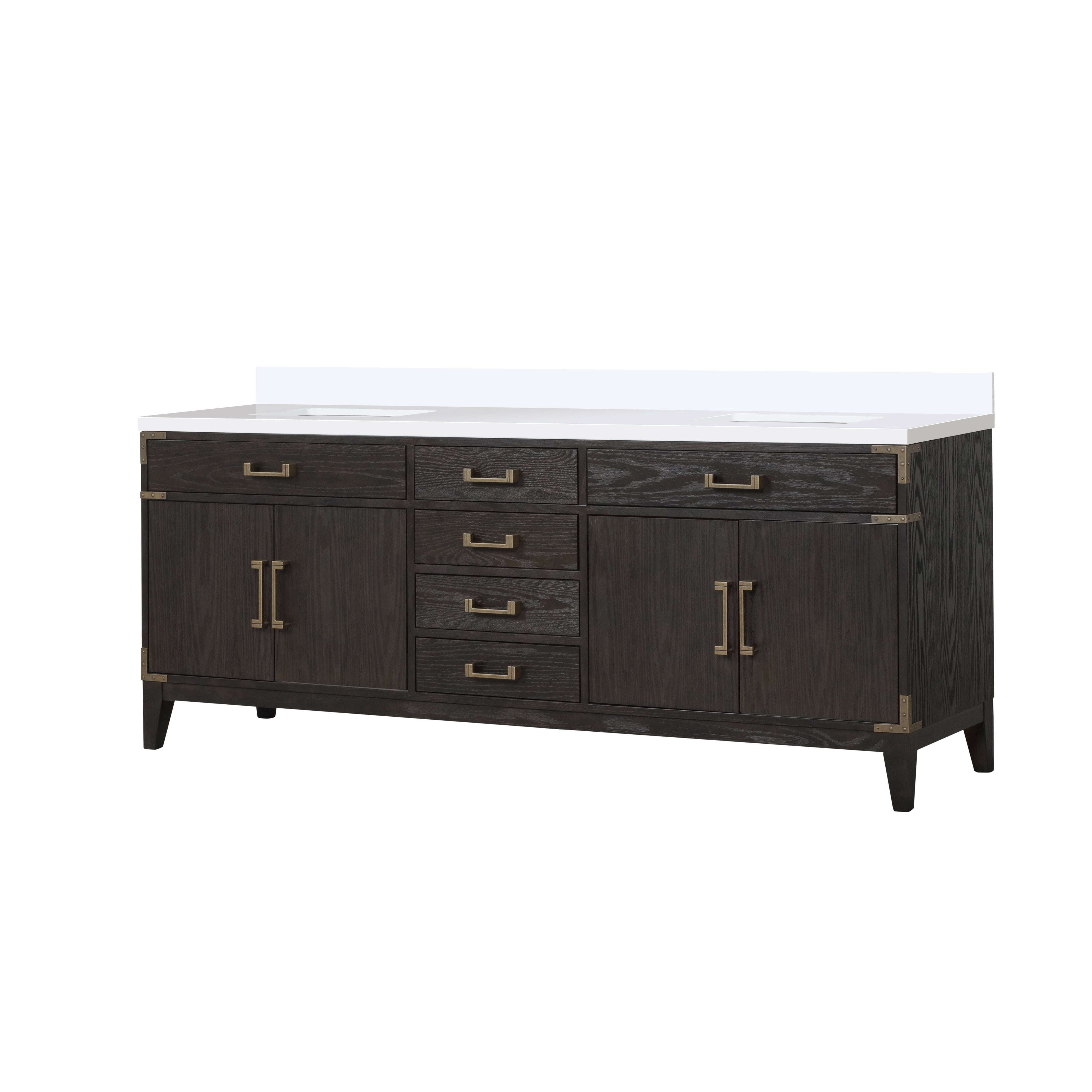 Laurel 84 in W x 22 in D Brown Oak Double Bath Vanity