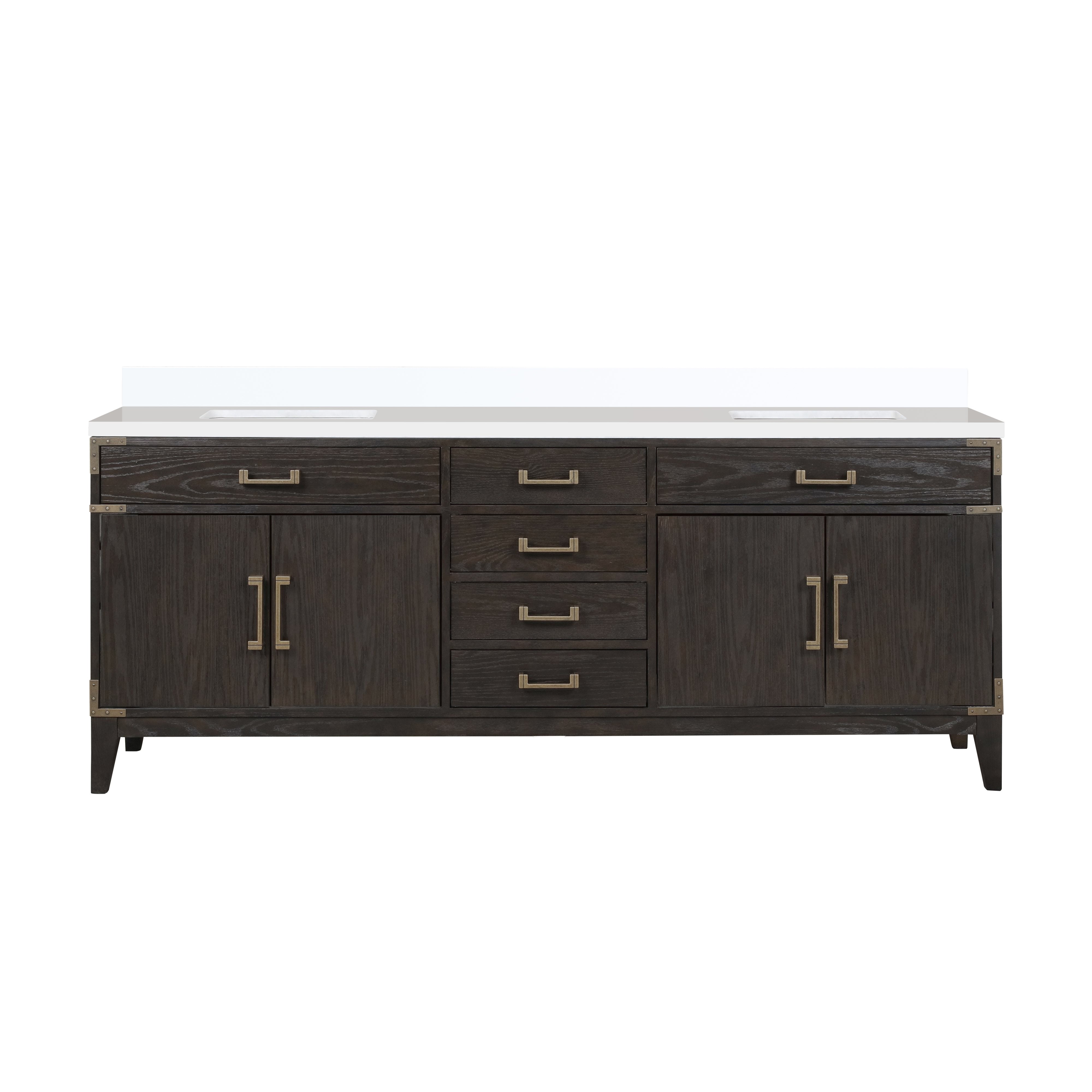 Laurel 84 in W x 22 in D Brown Oak Double Bath Vanity