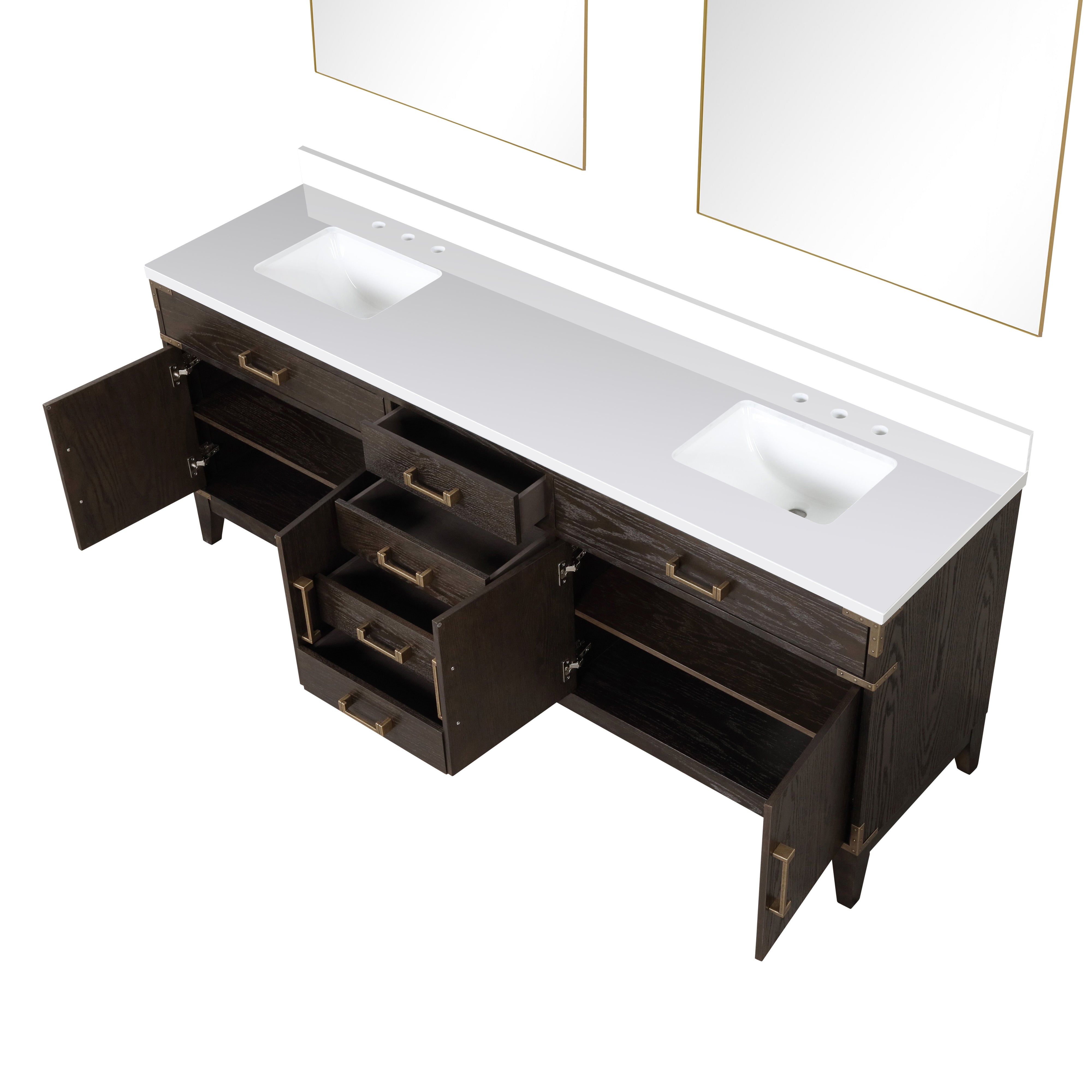 Laurel 84 in W x 22 in D Brown Oak Double Bath Vanity