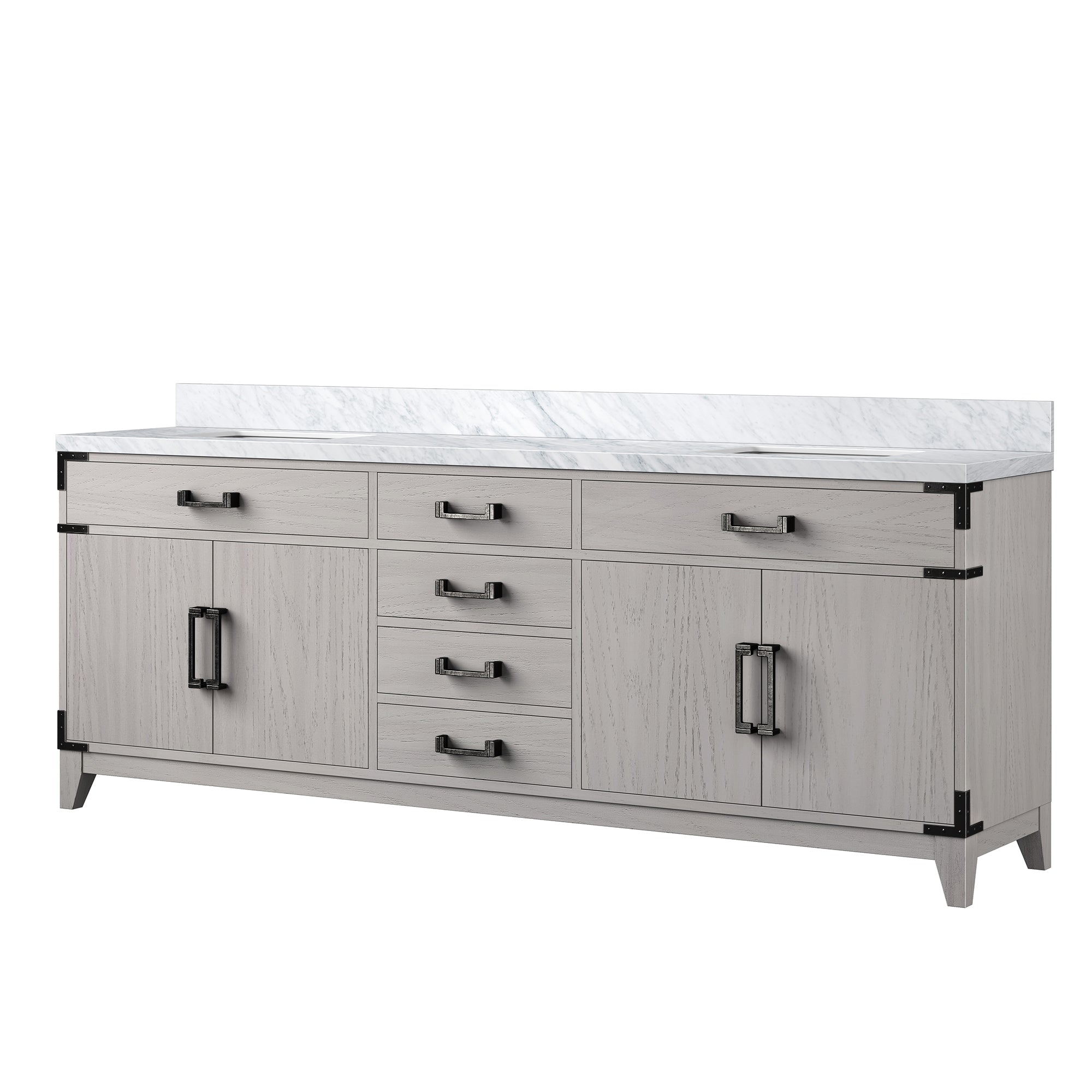 Laurel 84 in W x 22 in D White Oak Double Bath Vanity