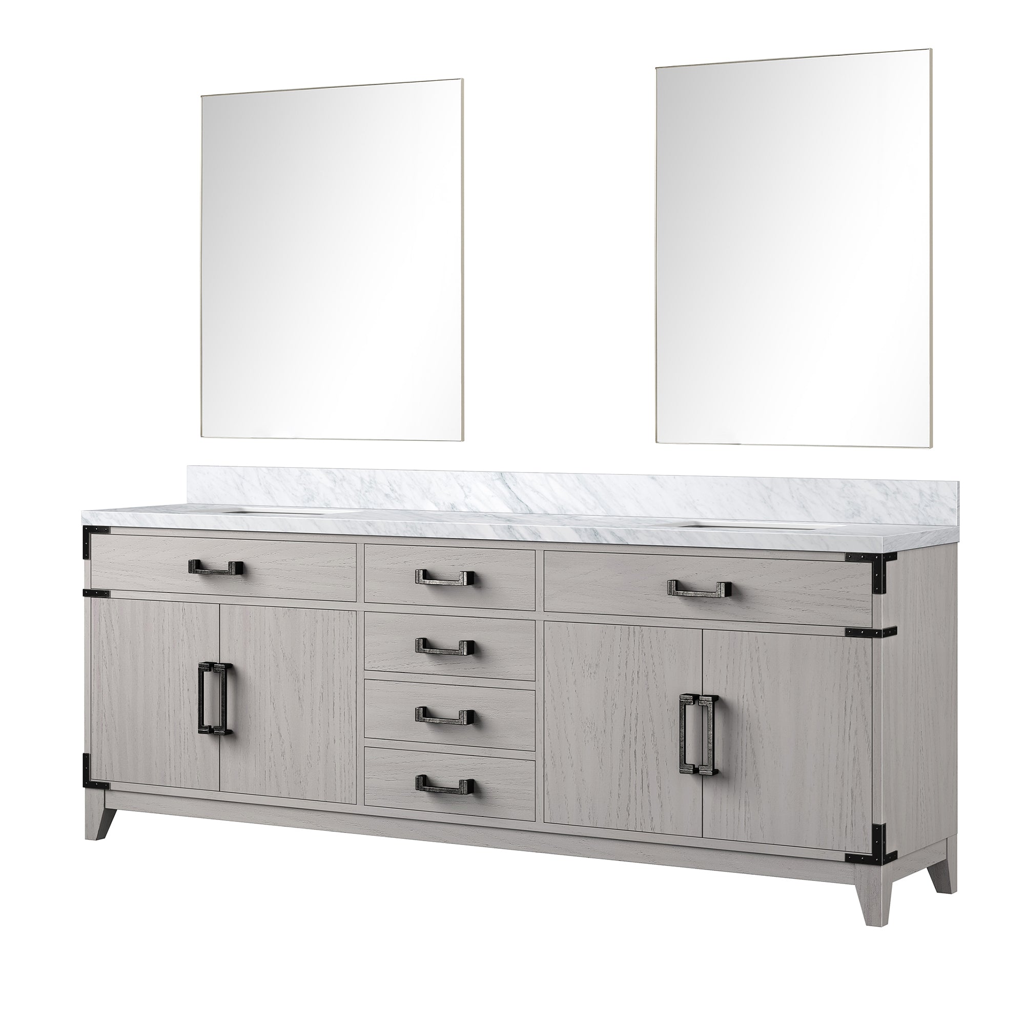 Laurel 84 in W x 22 in D White Oak Double Bath Vanity