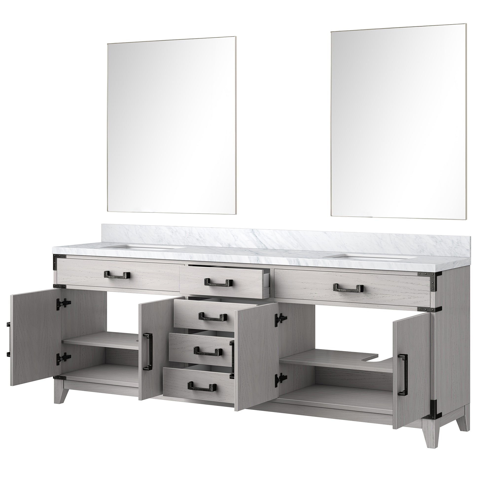 Laurel 84 in W x 22 in D White Oak Double Bath Vanity