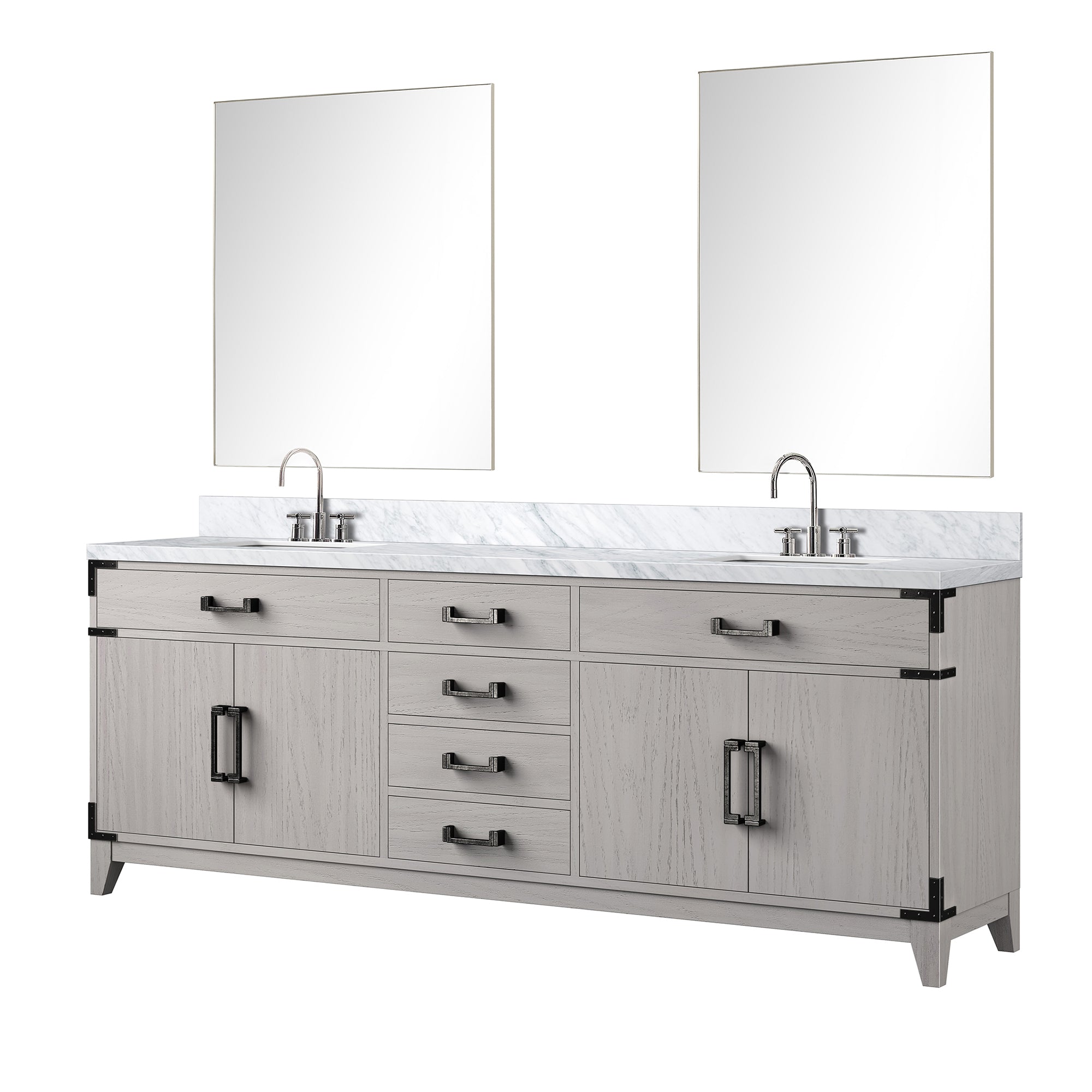 Laurel 84 in W x 22 in D White Oak Double Bath Vanity