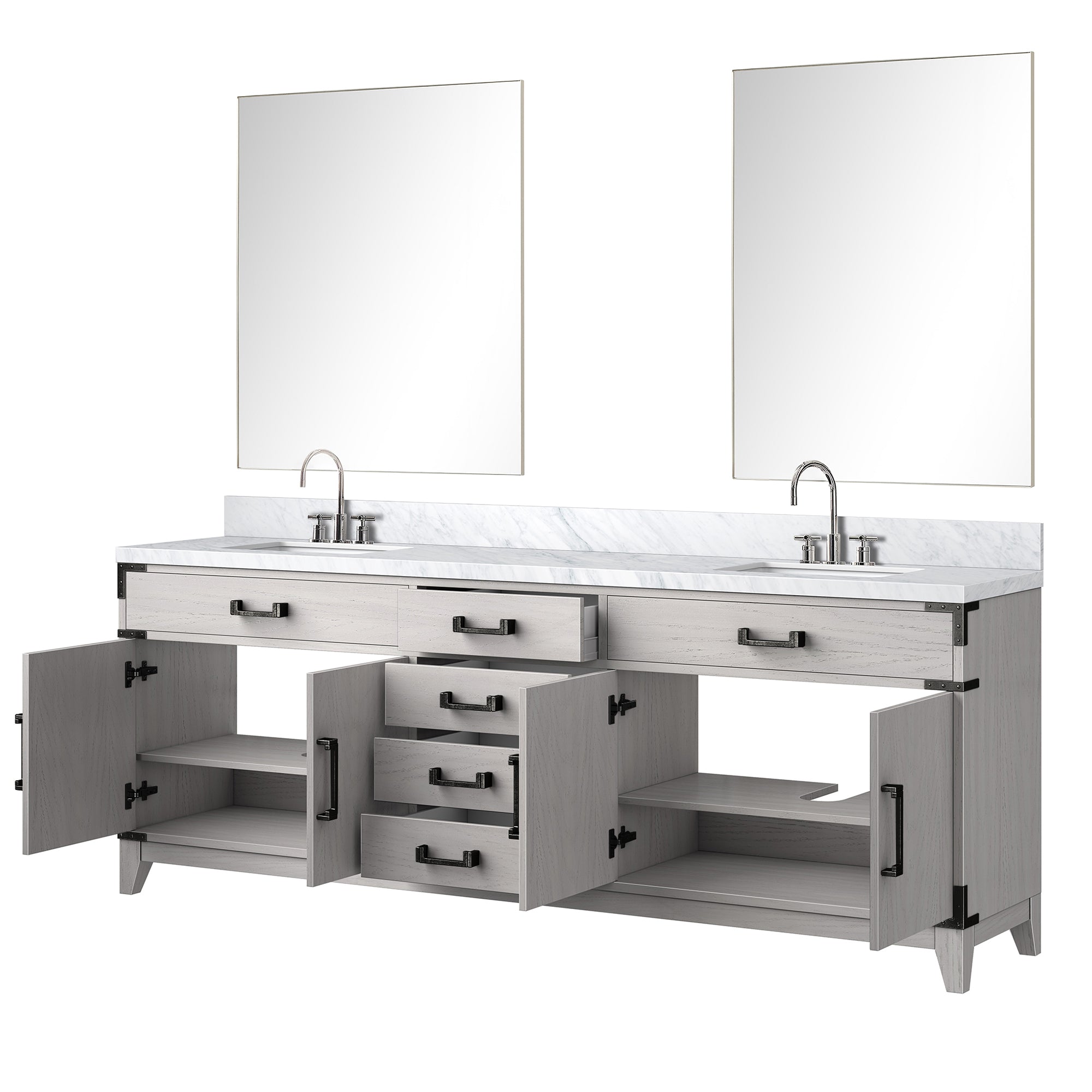 Laurel 84 in W x 22 in D White Oak Double Bath Vanity
