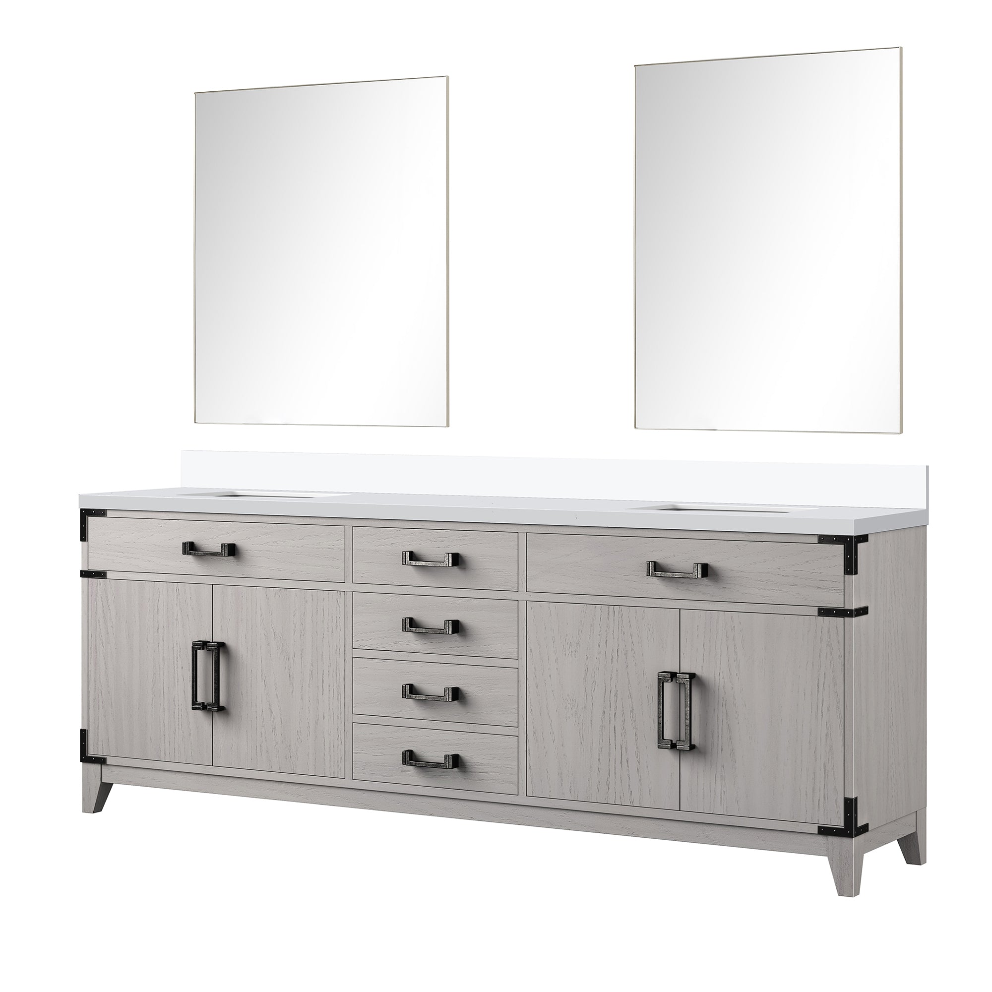 Laurel 84 in W x 22 in D White Oak Double Bath Vanity
