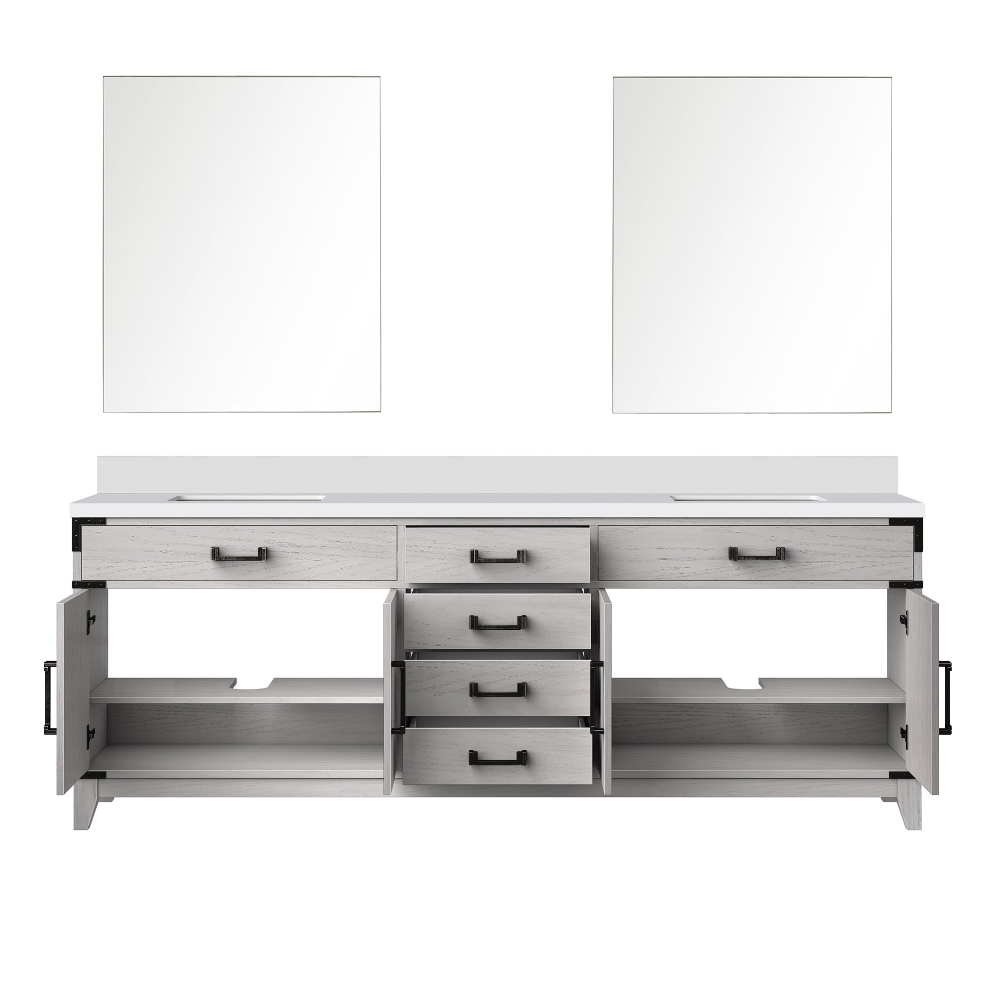 Laurel 84 in W x 22 in D White Oak Double Bath Vanity