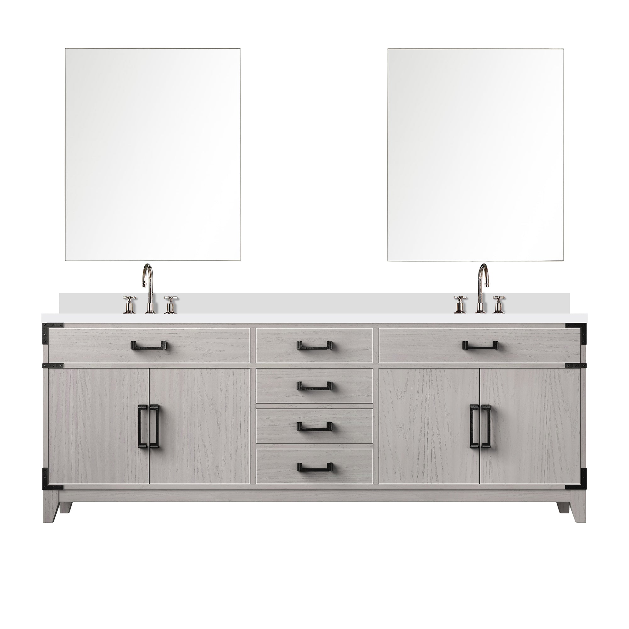 Laurel 84 in W x 22 in D White Oak Double Bath Vanity