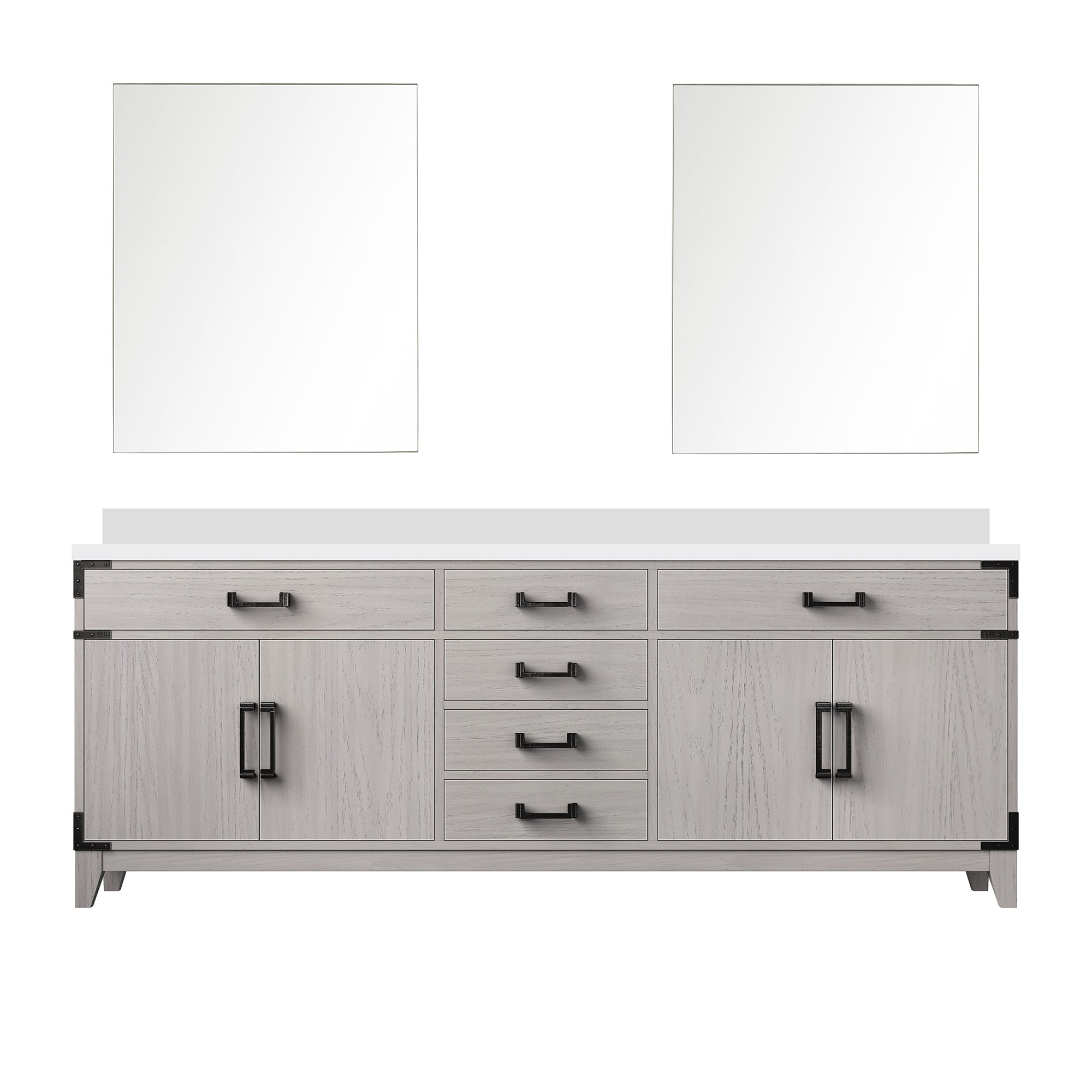 Laurel 84 in W x 22 in D White Oak Double Bath Vanity