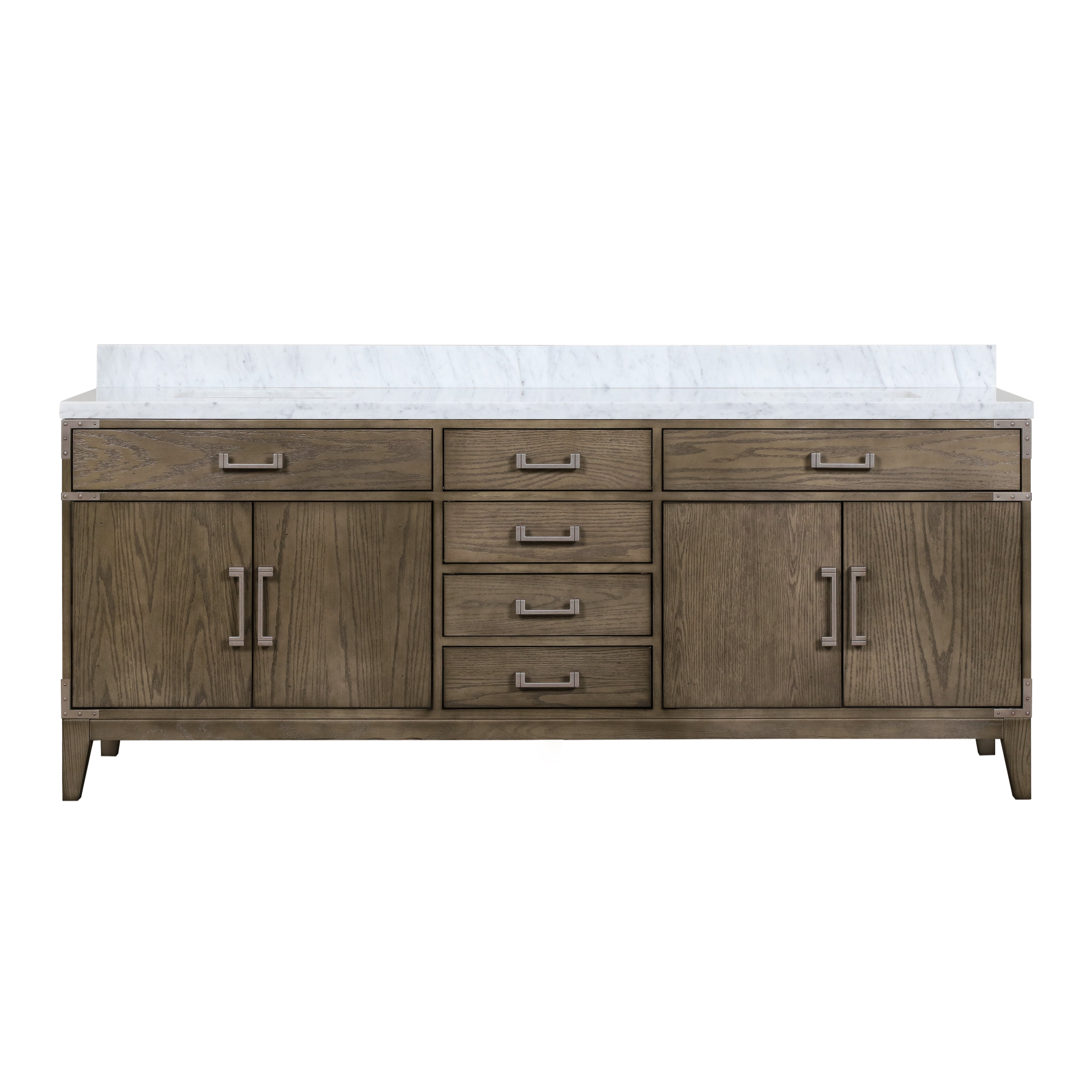 Laurel 84 in W x 22 in D Grey Oak Double Bath Vanity