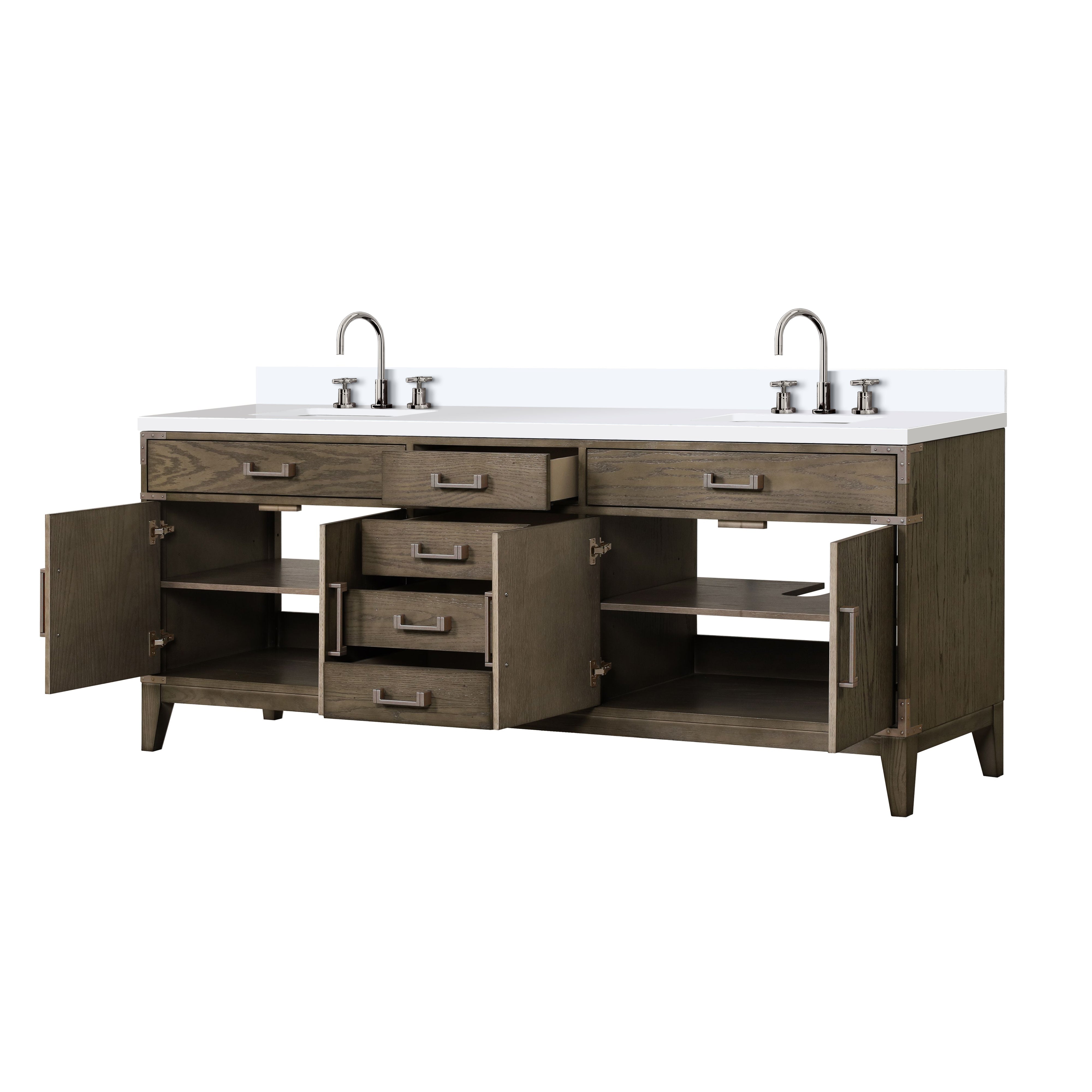 Laurel 84 in W x 22 in D Grey Oak Double Bath Vanity