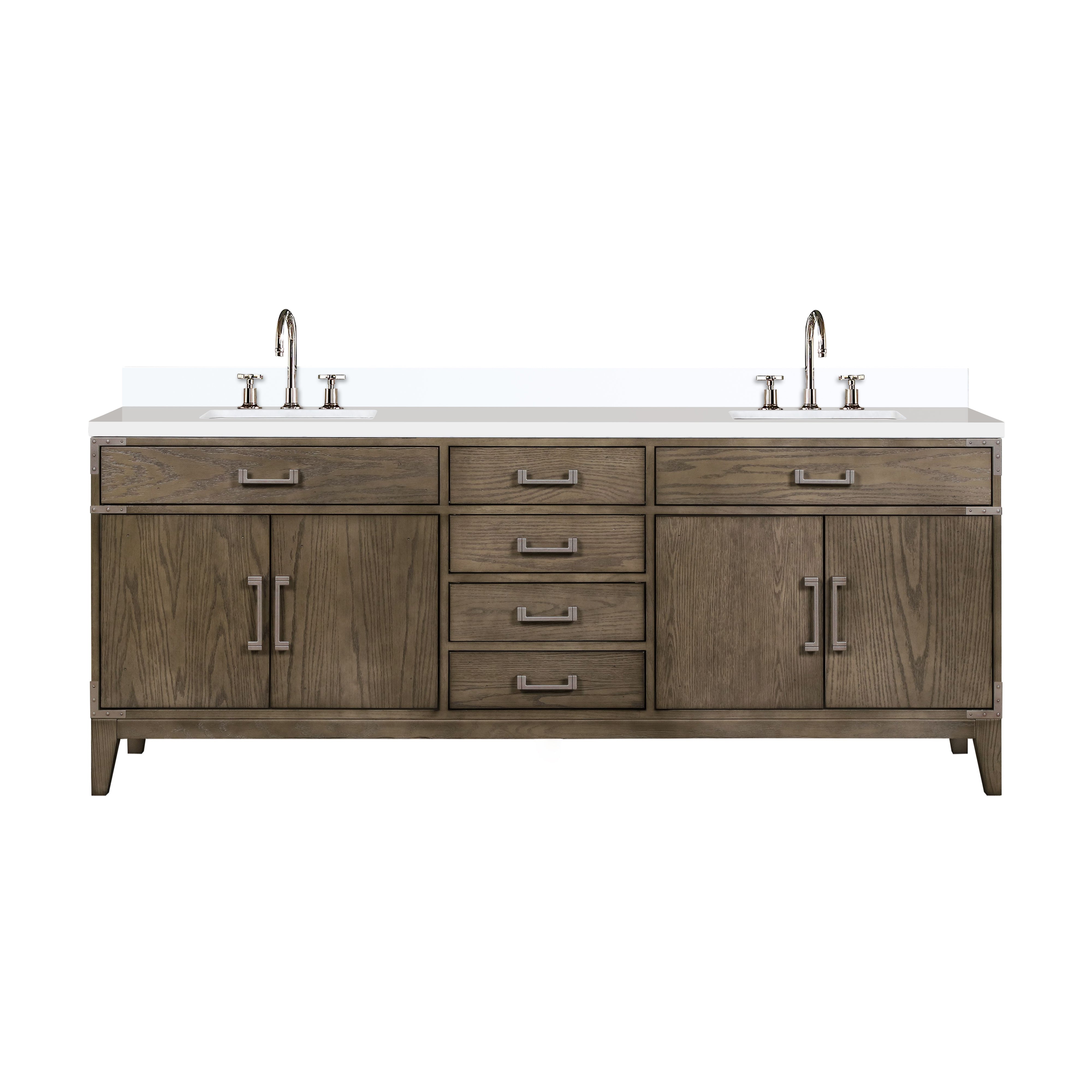 Laurel 84 in W x 22 in D Grey Oak Double Bath Vanity