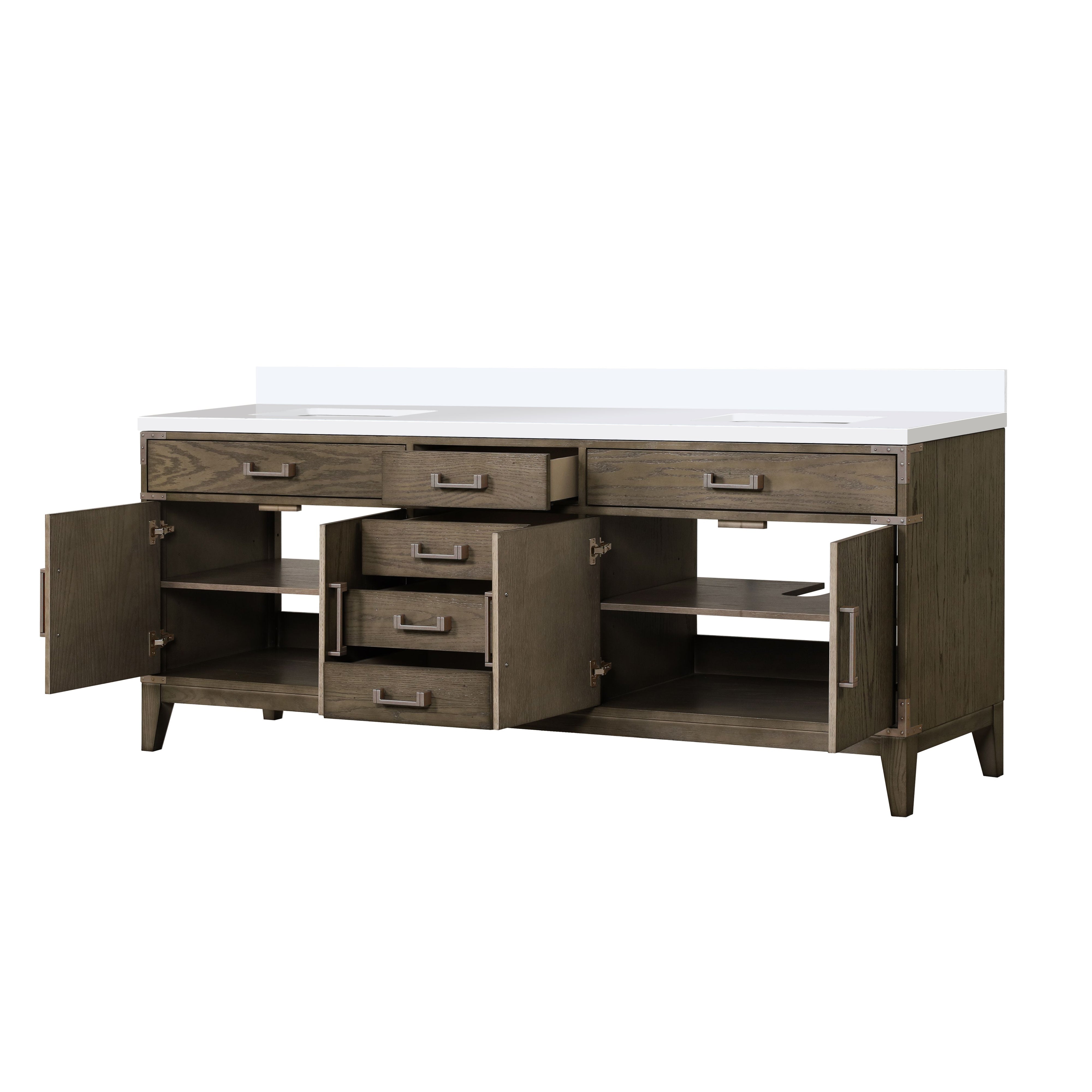 Laurel 84 in W x 22 in D Grey Oak Double Bath Vanity