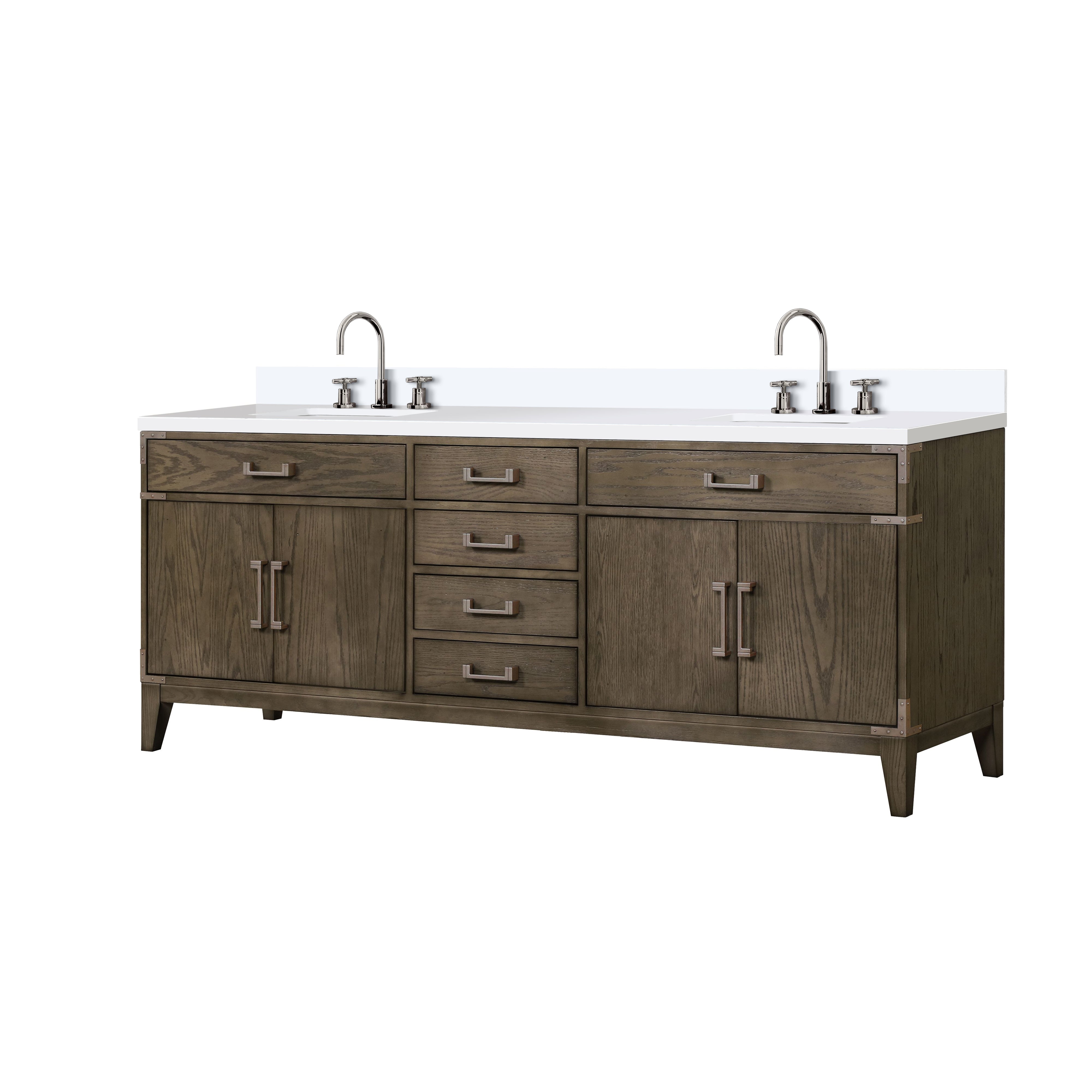 Laurel 84 in W x 22 in D Grey Oak Double Bath Vanity