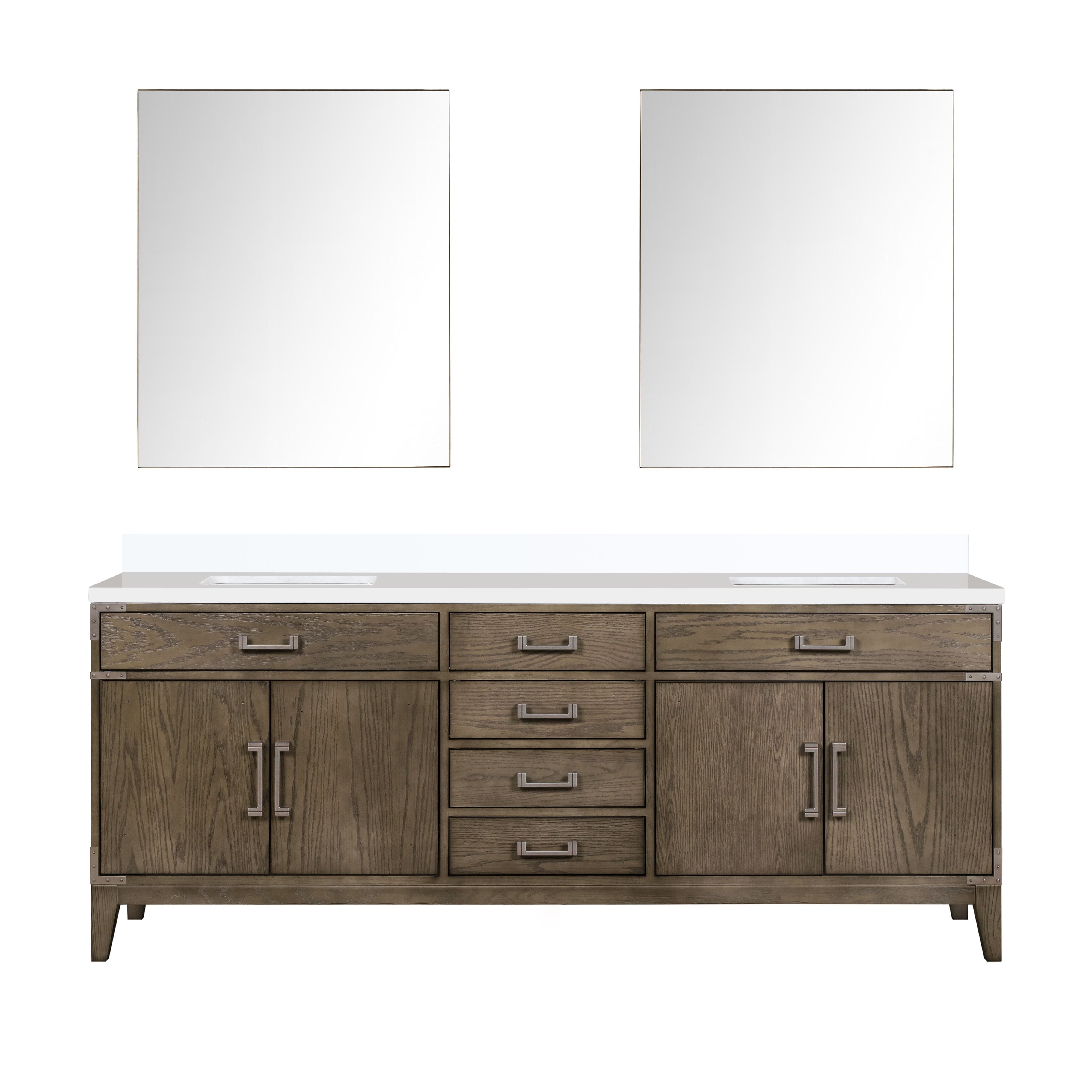 Laurel 84 in W x 22 in D Grey Oak Double Bath Vanity