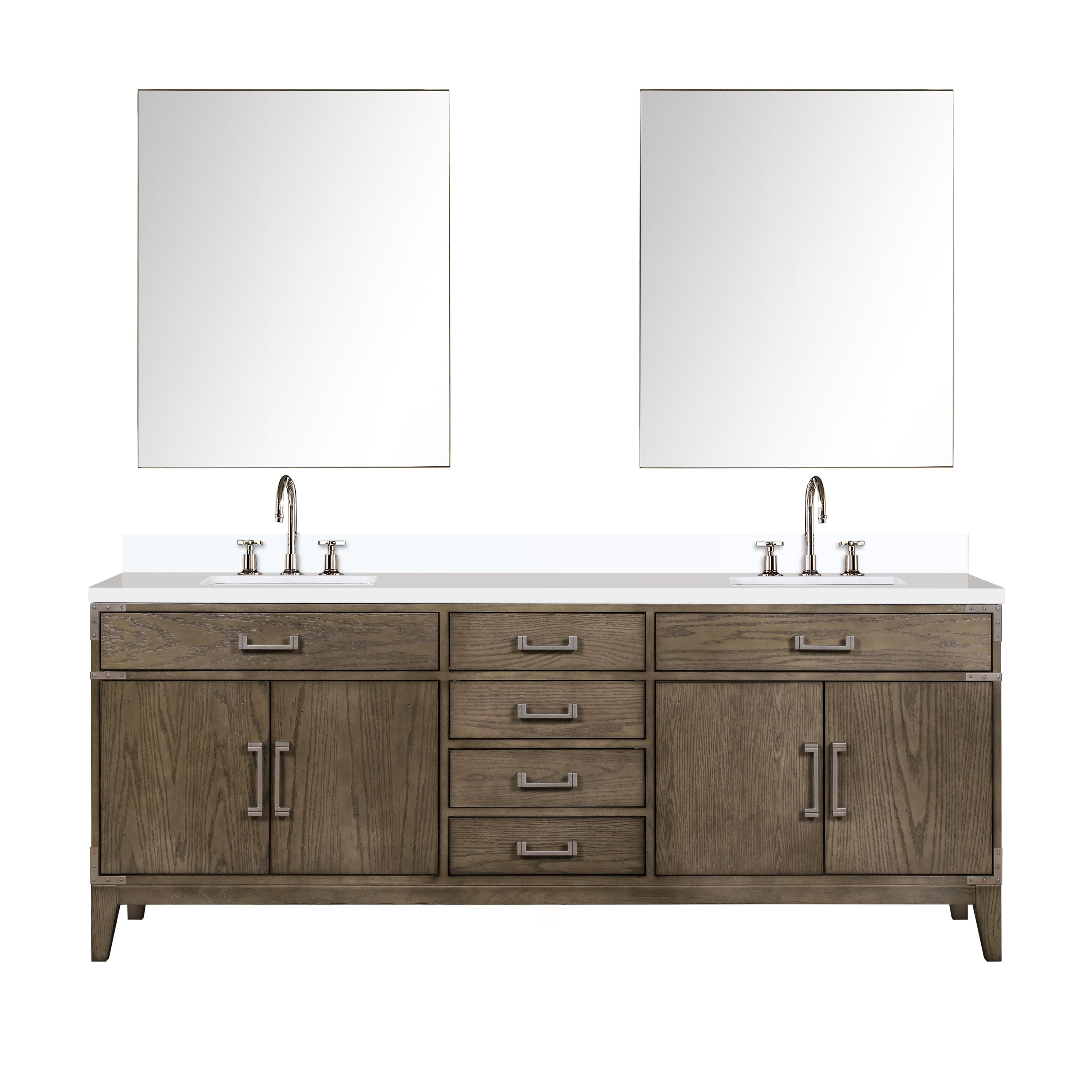 Laurel 84 in W x 22 in D Grey Oak Double Bath Vanity
