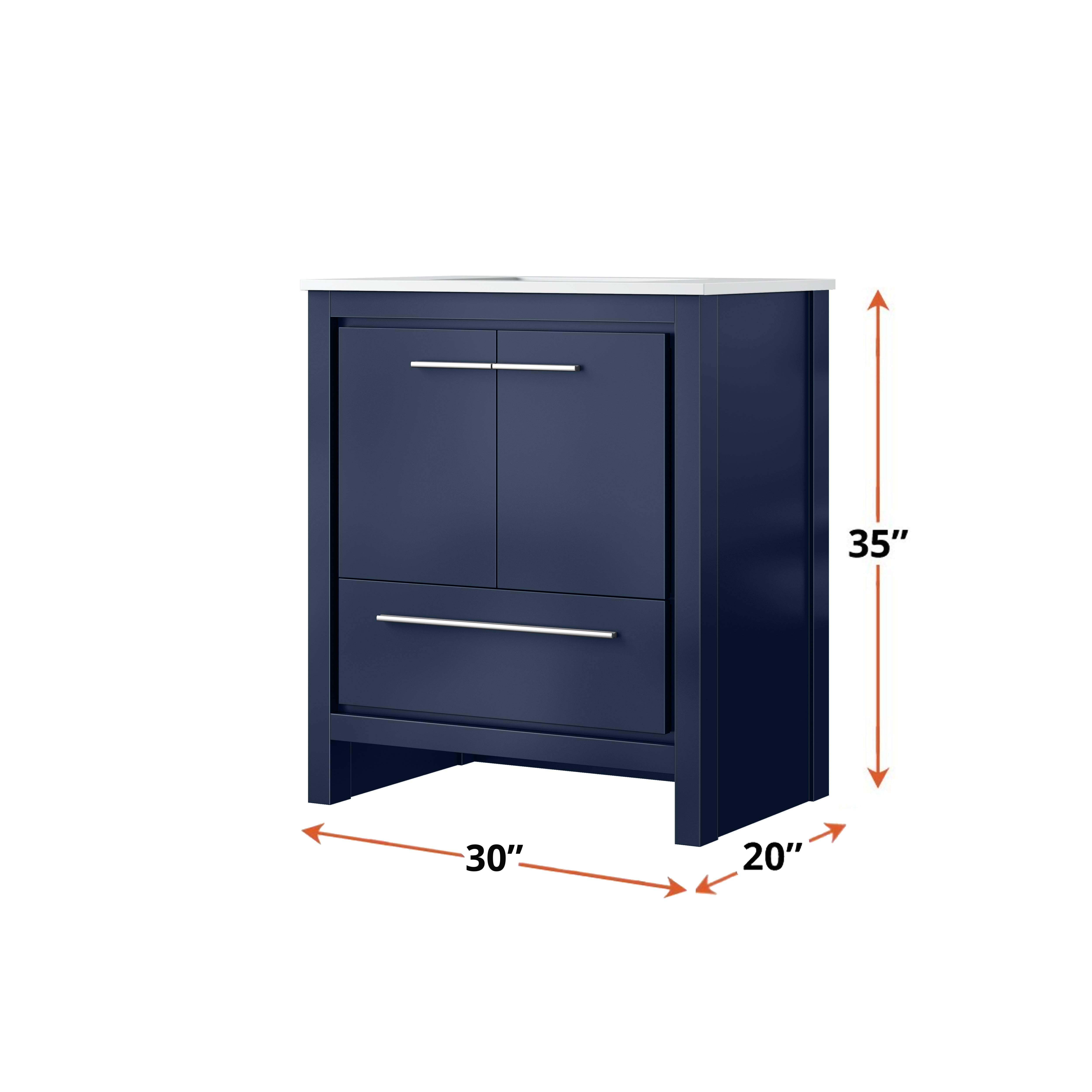 Lafarre 30 in W x 20 in D Navy Blue Bath Vanity