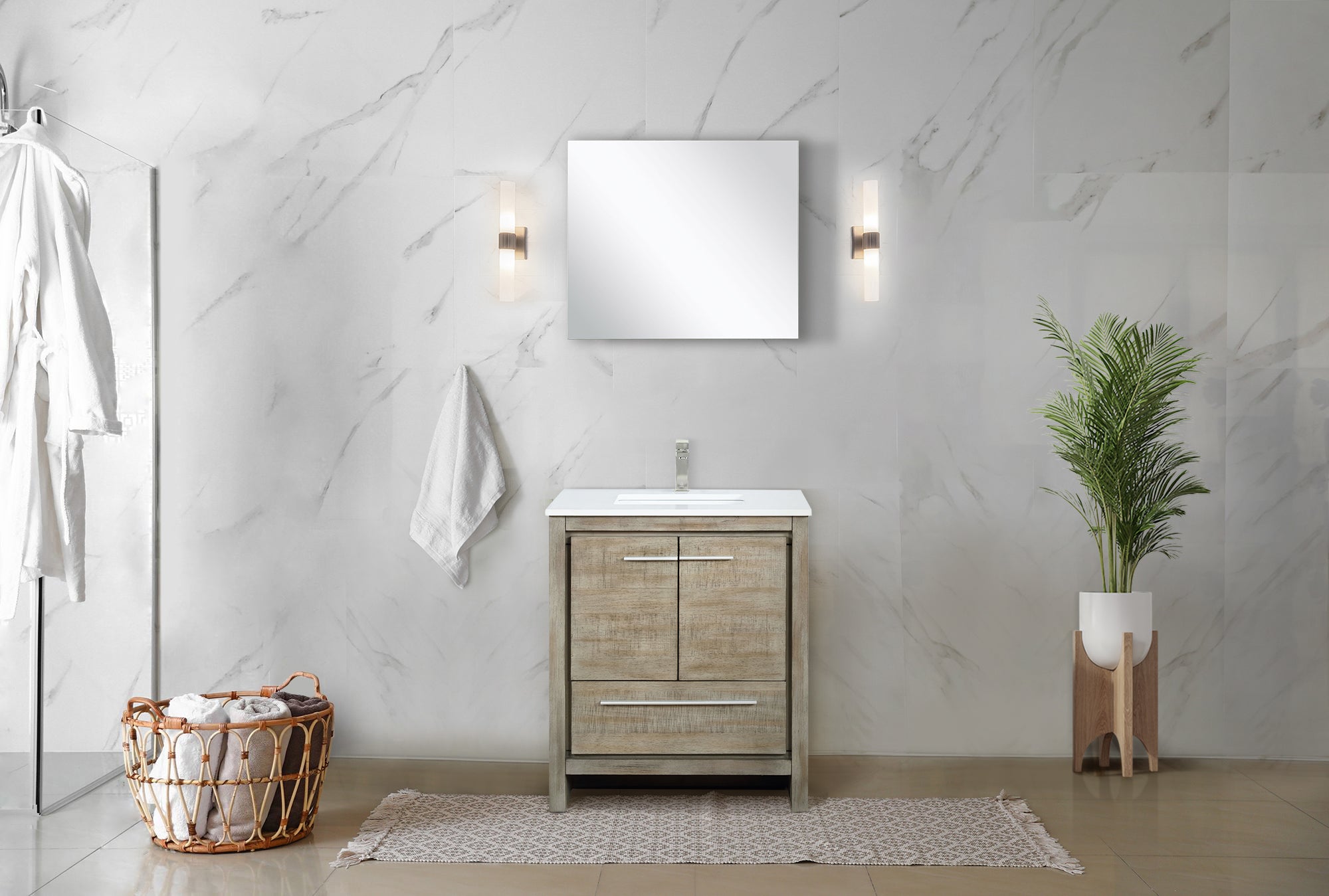 Lafarre 30 in W x 20 in D Rustic Acacia Bath Vanity